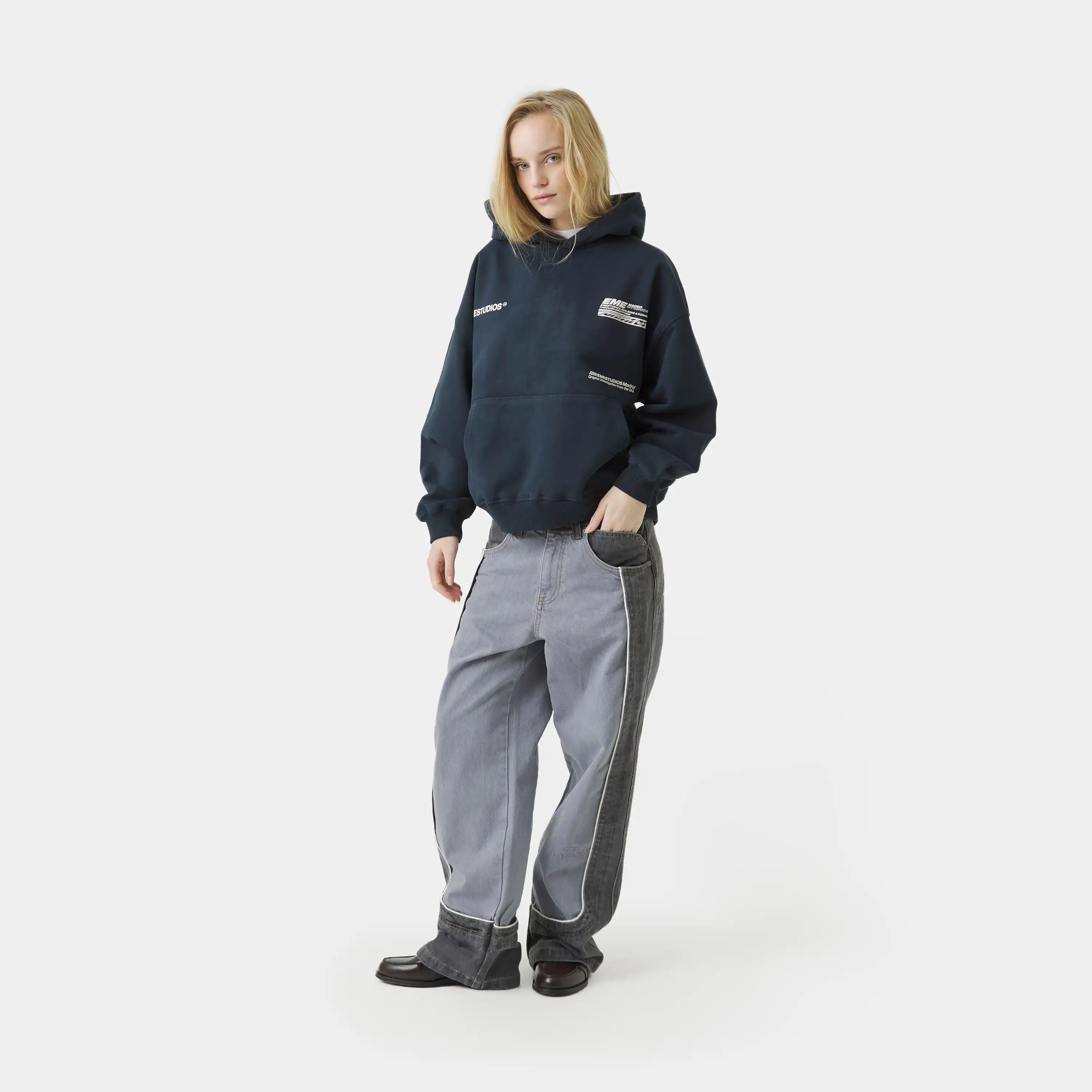 DNA Navy Oversized Hoodie Hoodies Eme Studios