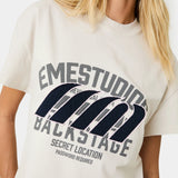 Double Patch Grey Oversized Tee T-shirts Eme Studios