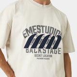Double Patch Grey Oversized Tee T-shirts Eme Studios