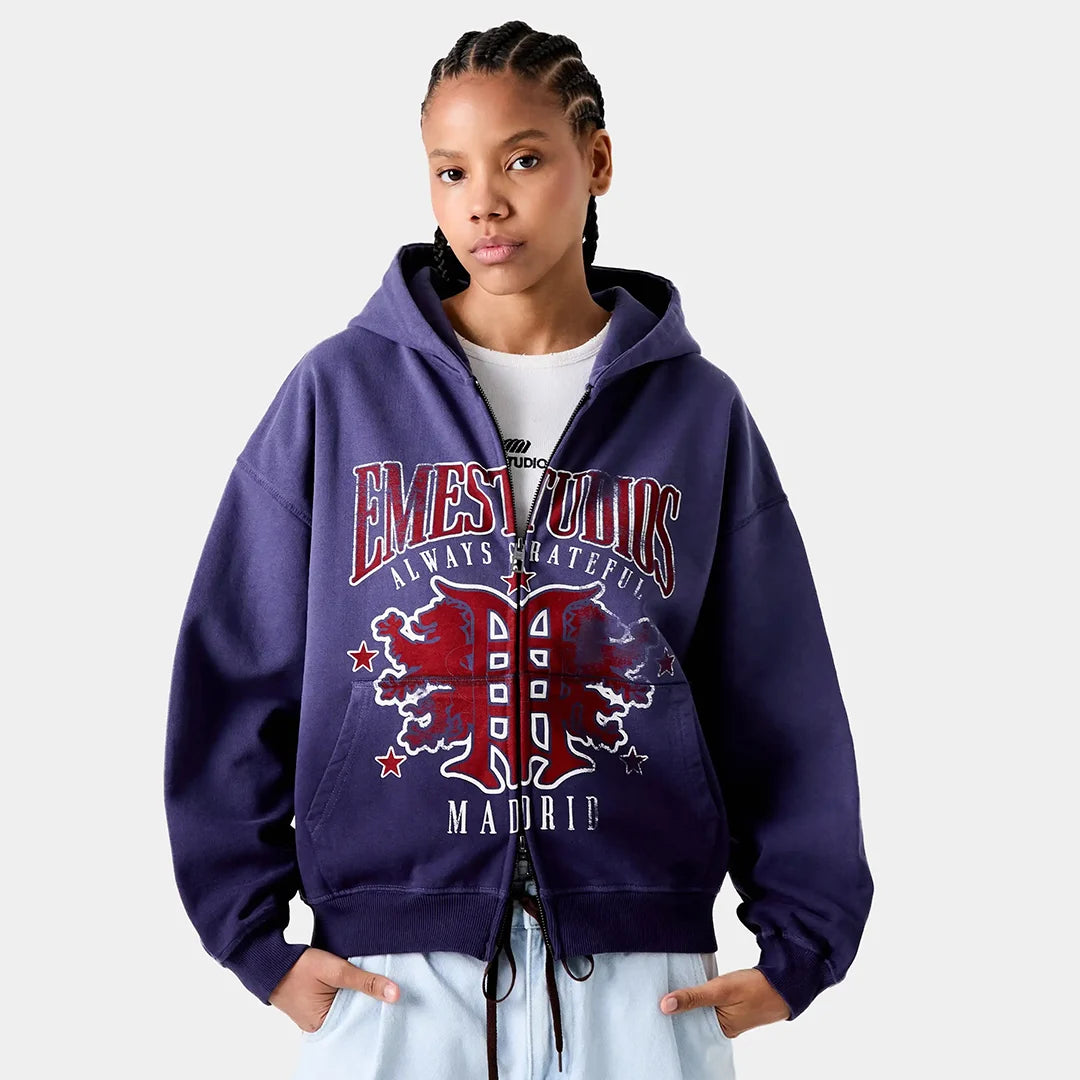 Dusk Blue Ribbon Full Zip Hoodies eme