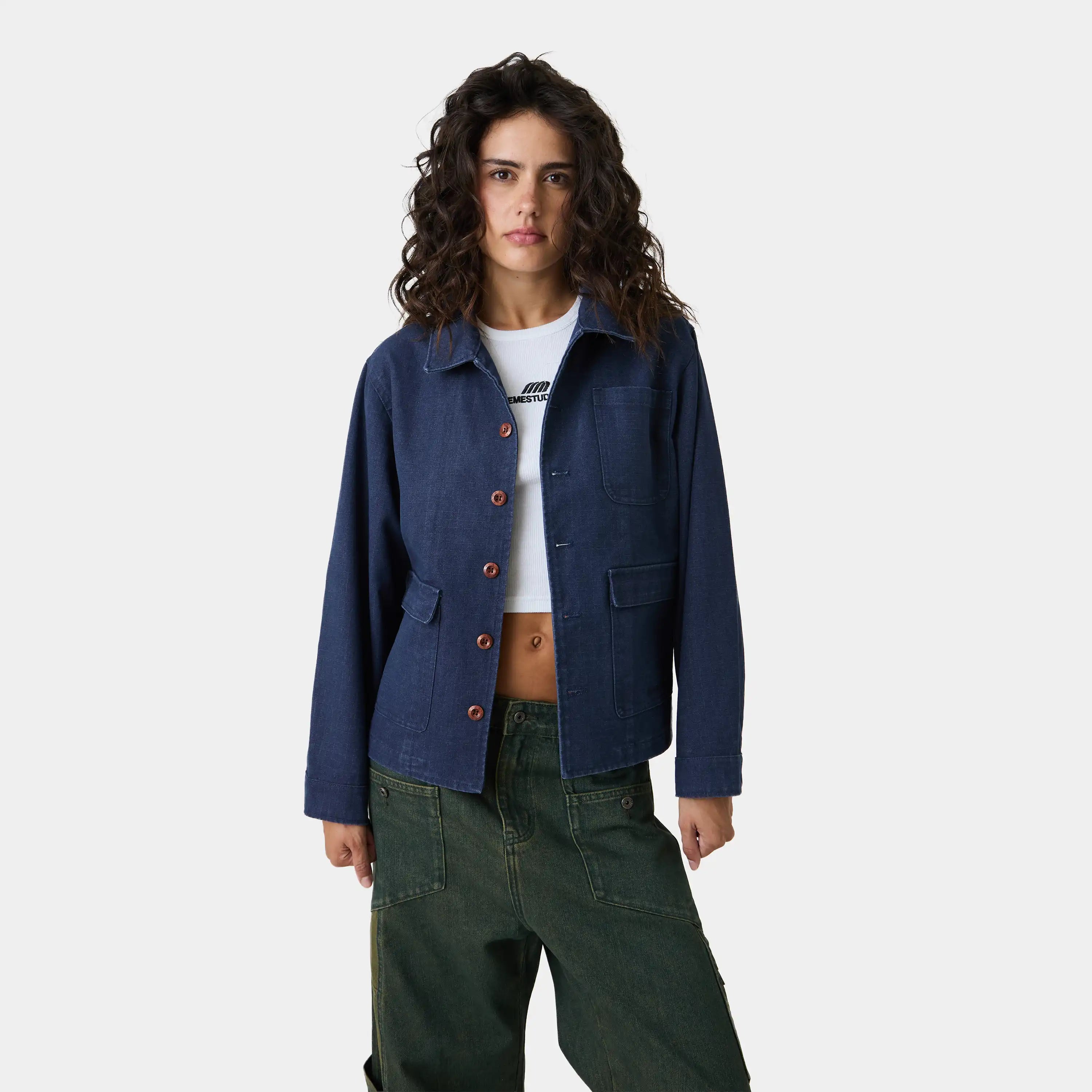 Duster Navy Jacket Outerwear Eme Studios