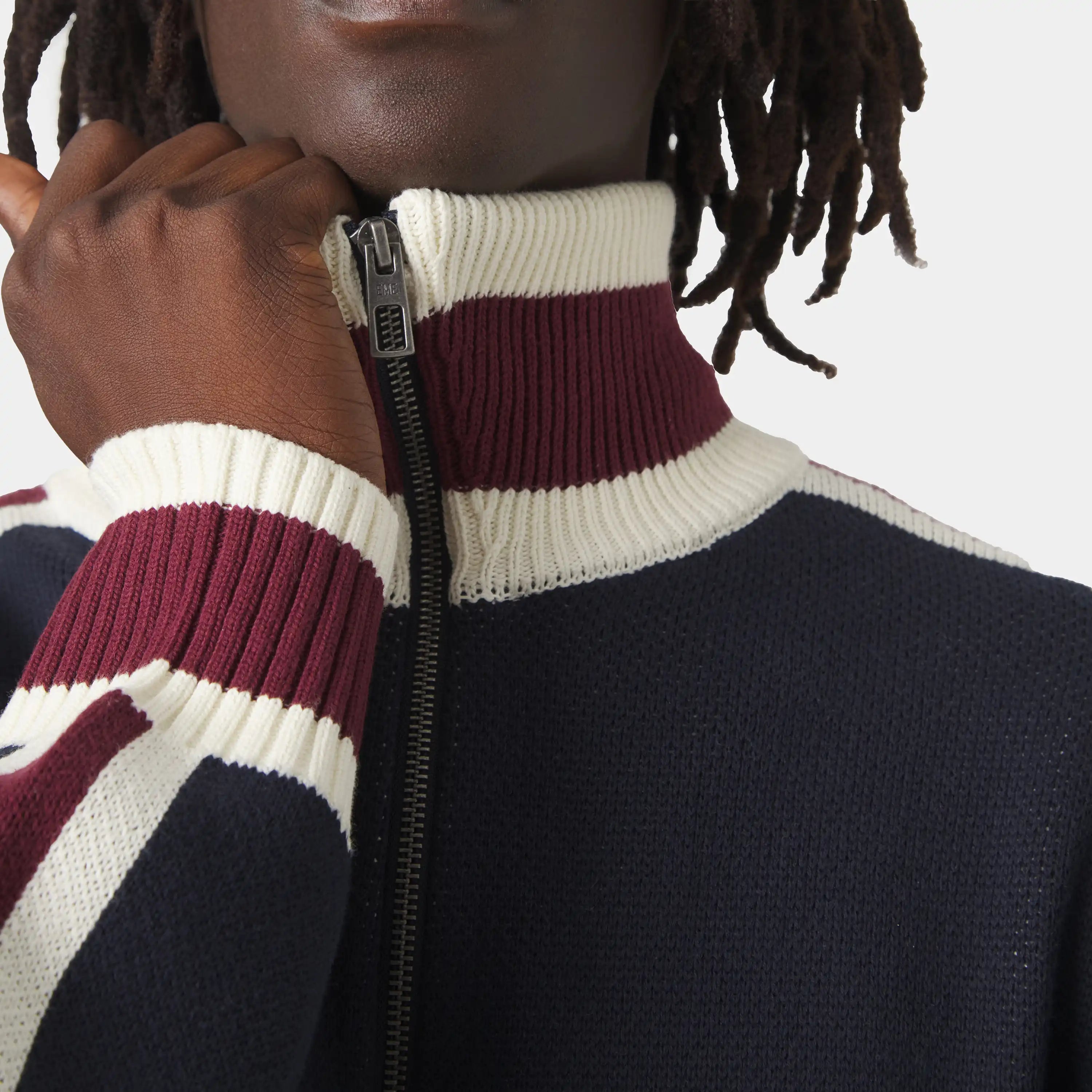Echellor Navy Zipper Knit Knitwear Eme Studios