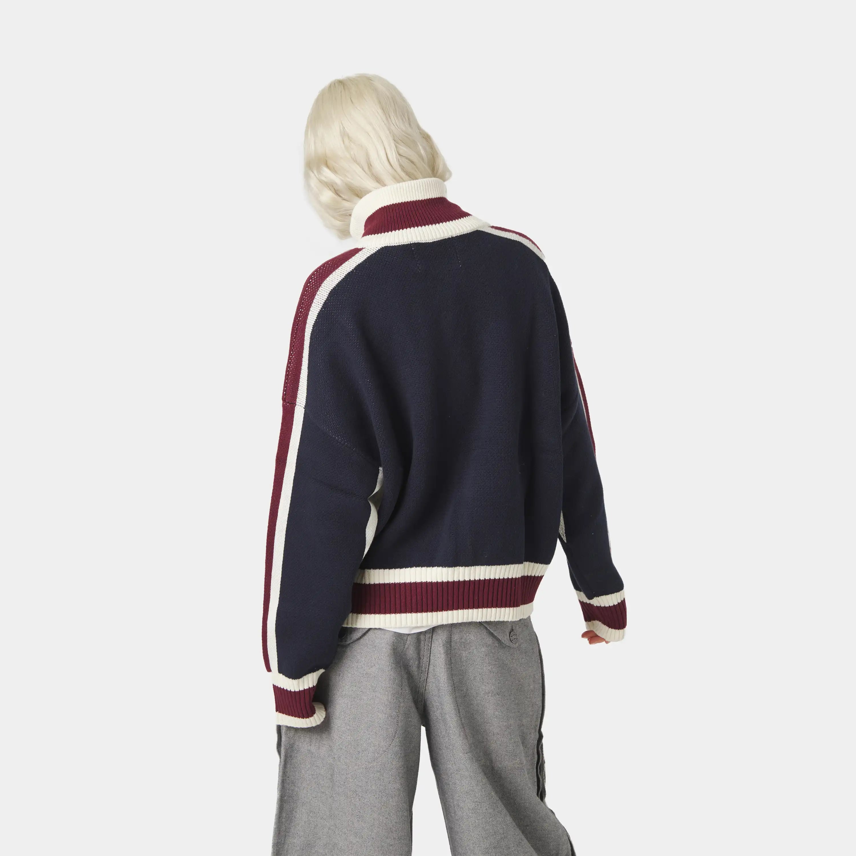 Echellor Navy Zipper Knit Knitwear Eme Studios