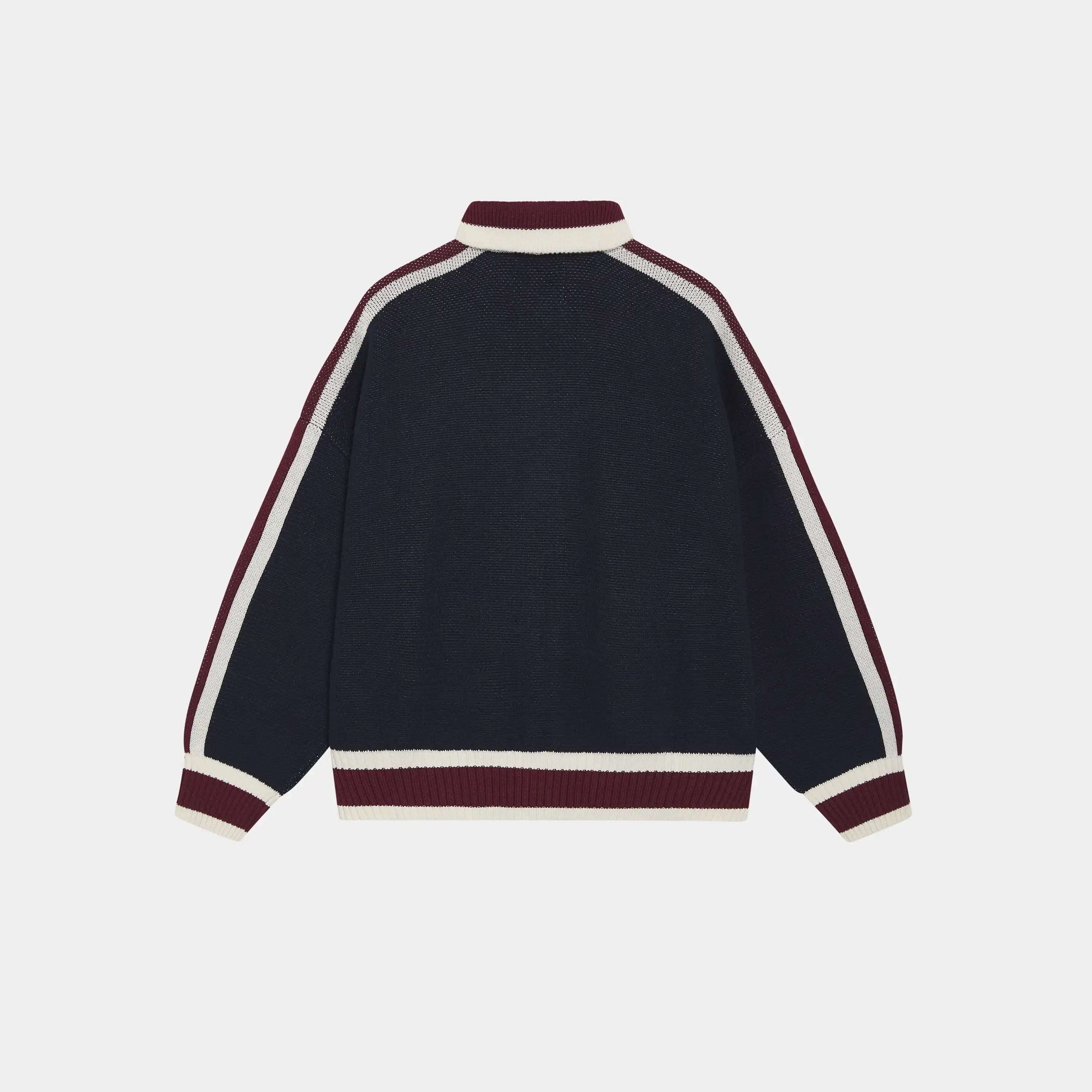 Echellor Navy Zipper Knit Knitwear Eme Studios
