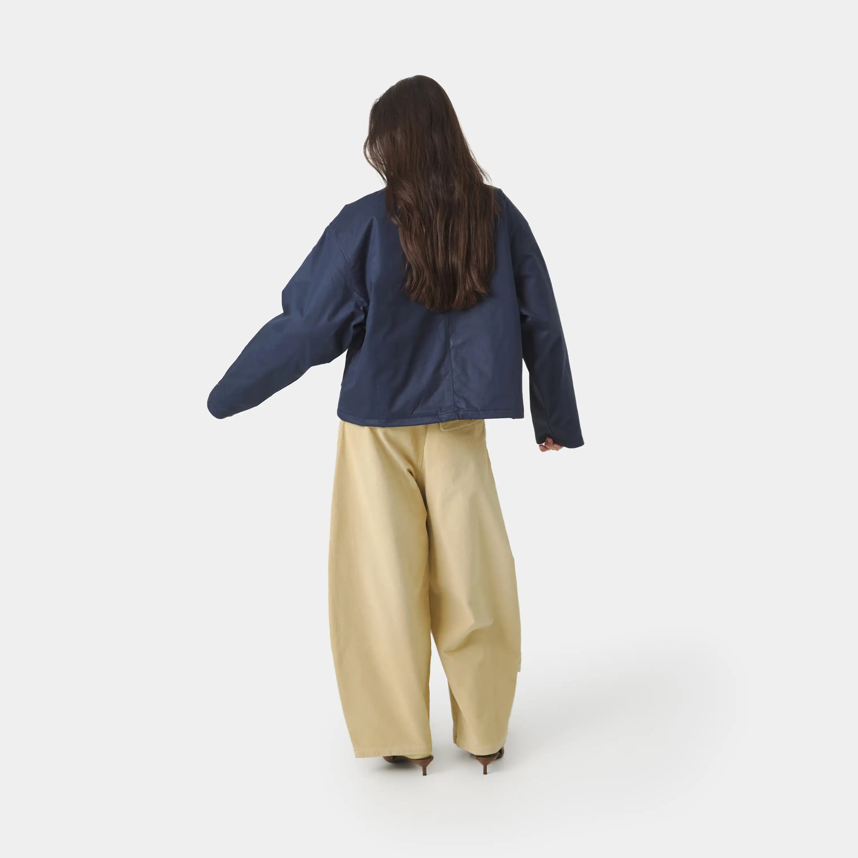 Ethos Navy Boxy Coat Outerwear eme