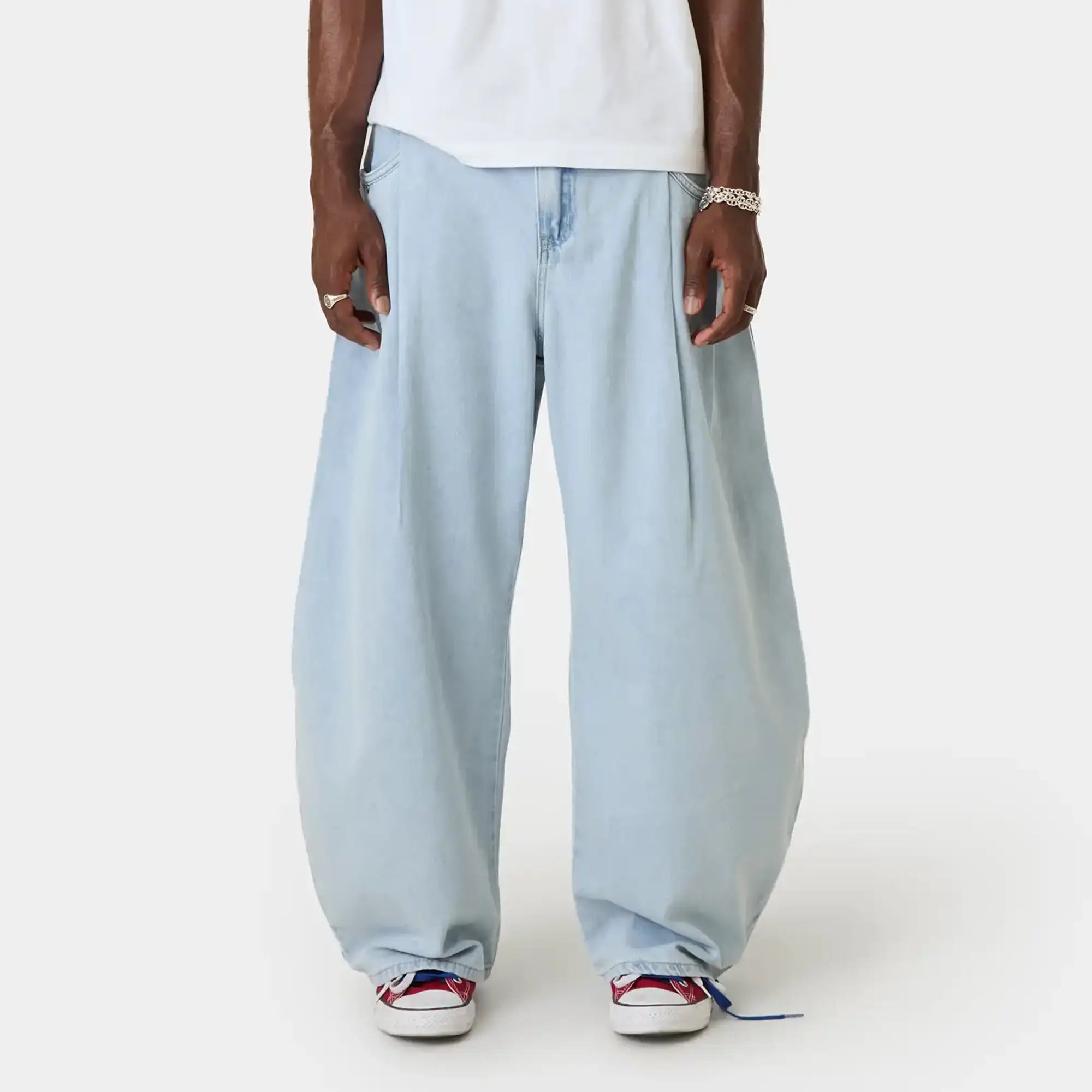 Faros Light Blue Denim Pants Pants Eme Studios