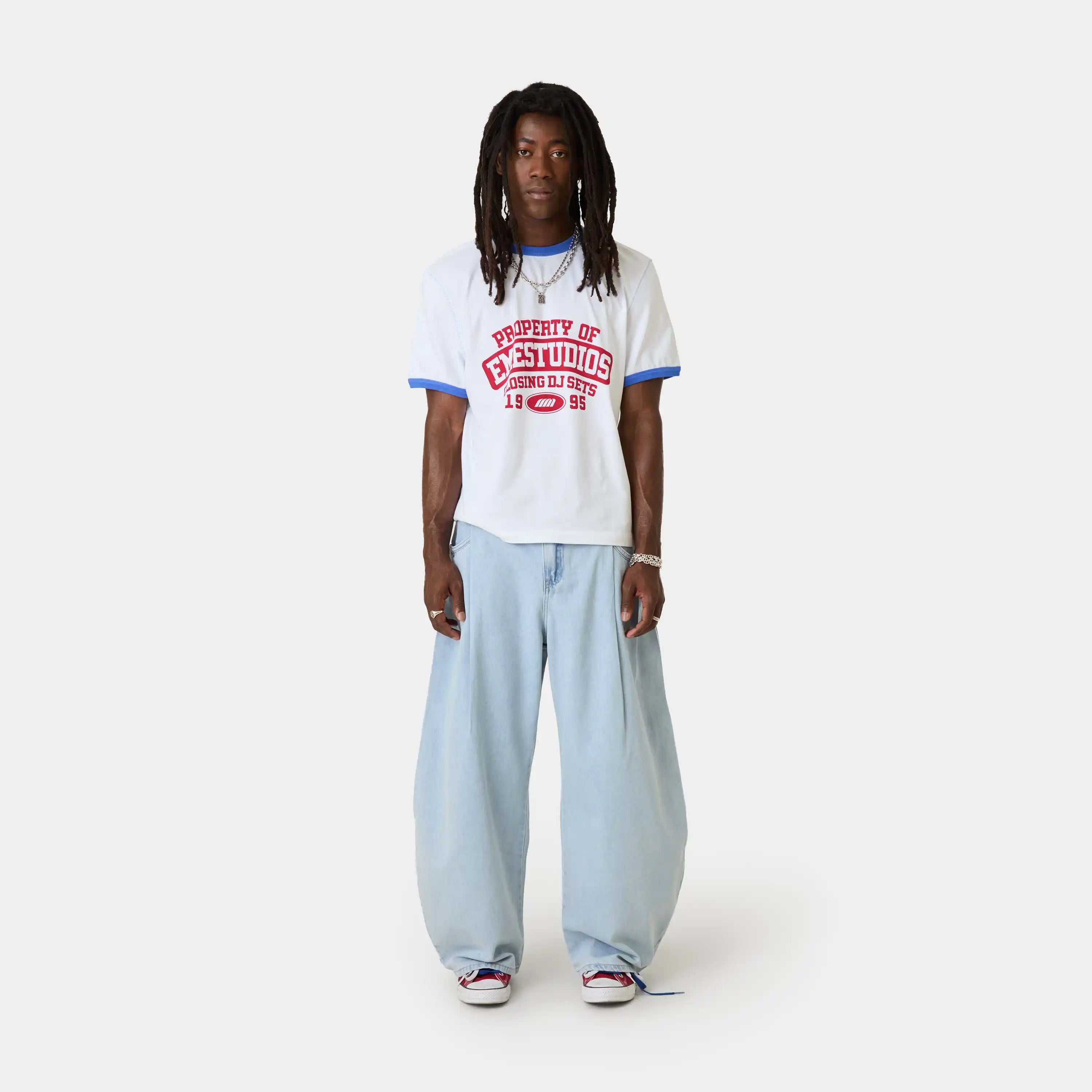 Faros Light Blue Denim Pants Pants Eme Studios