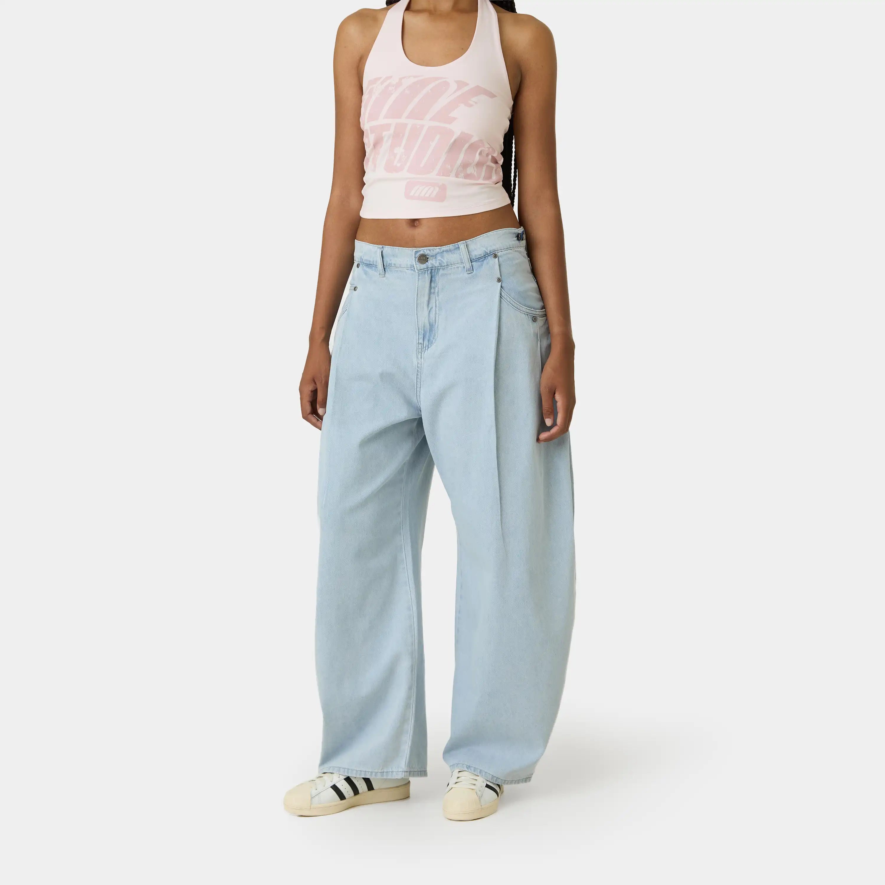 Faros Light Blue Denim Pants Pants Eme Studios