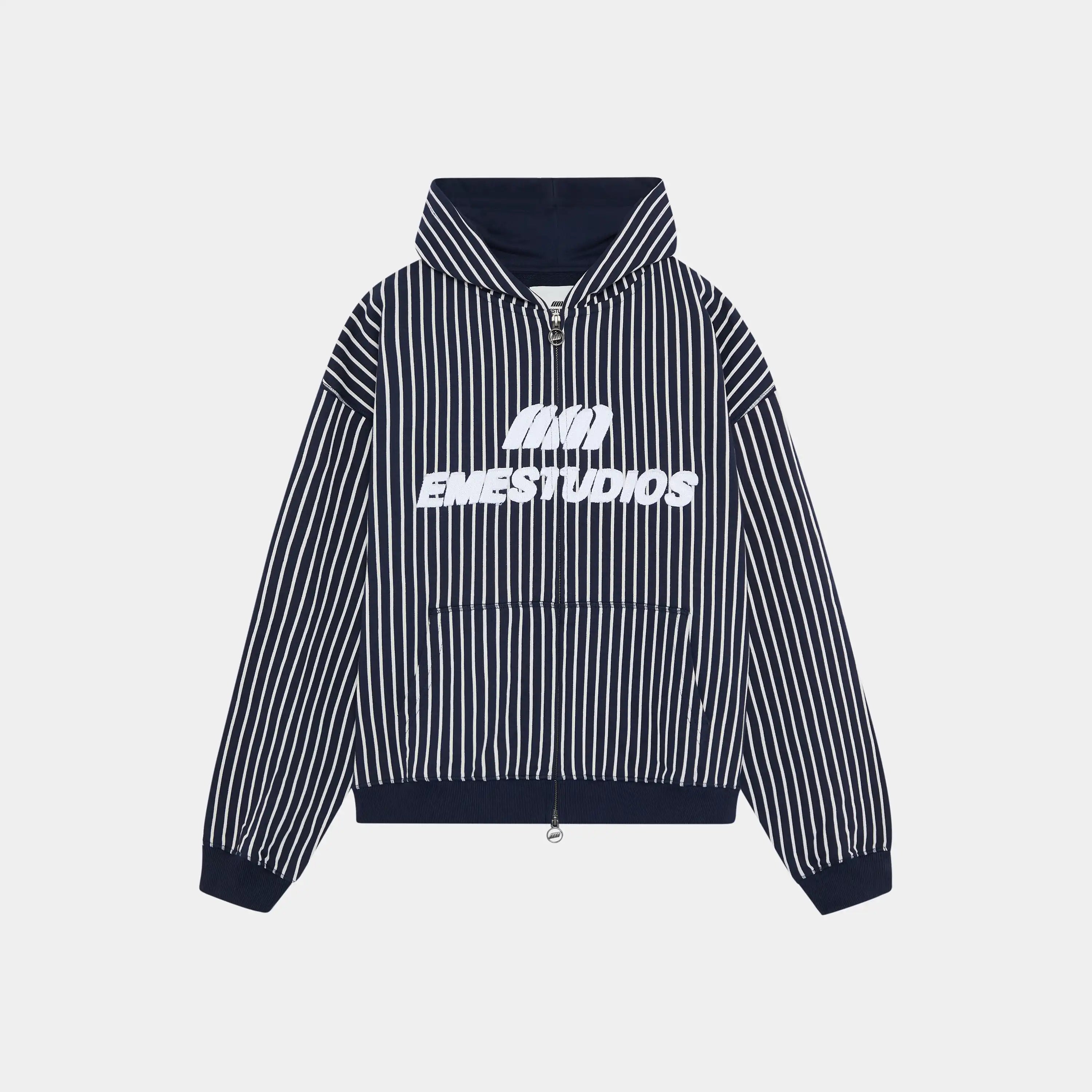 Fiber Navy Full Zip Hoodies Eme Studios