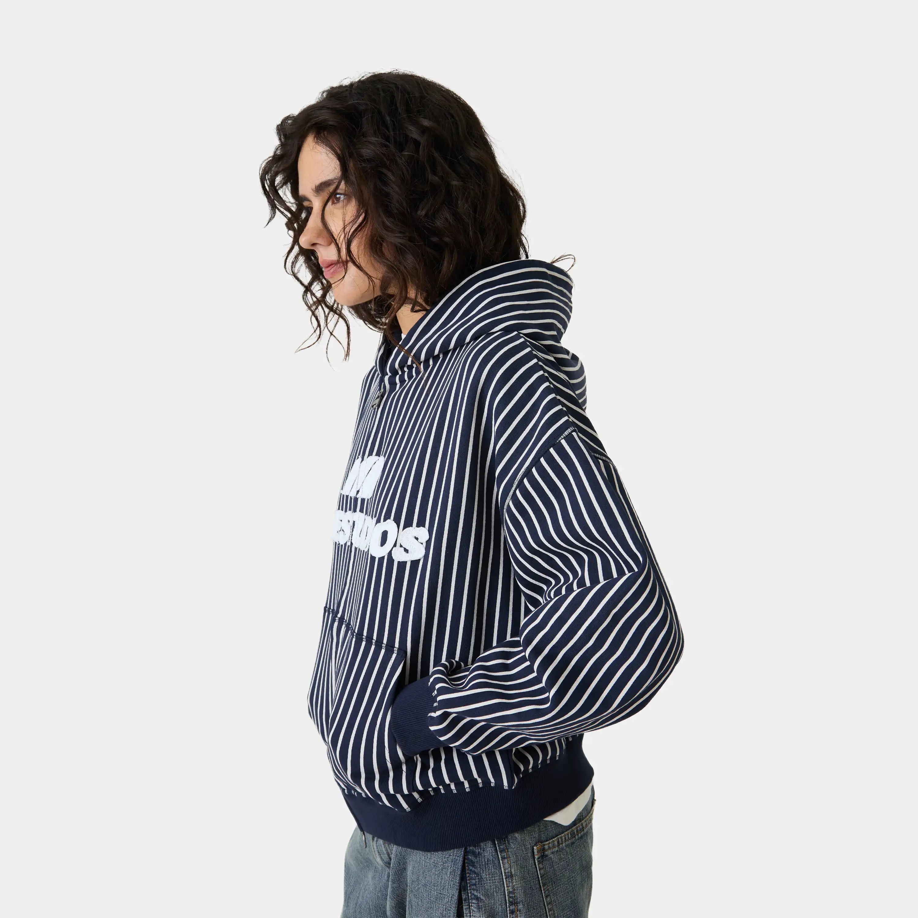 Fiber Navy Full Zip Hoodies Eme Studios