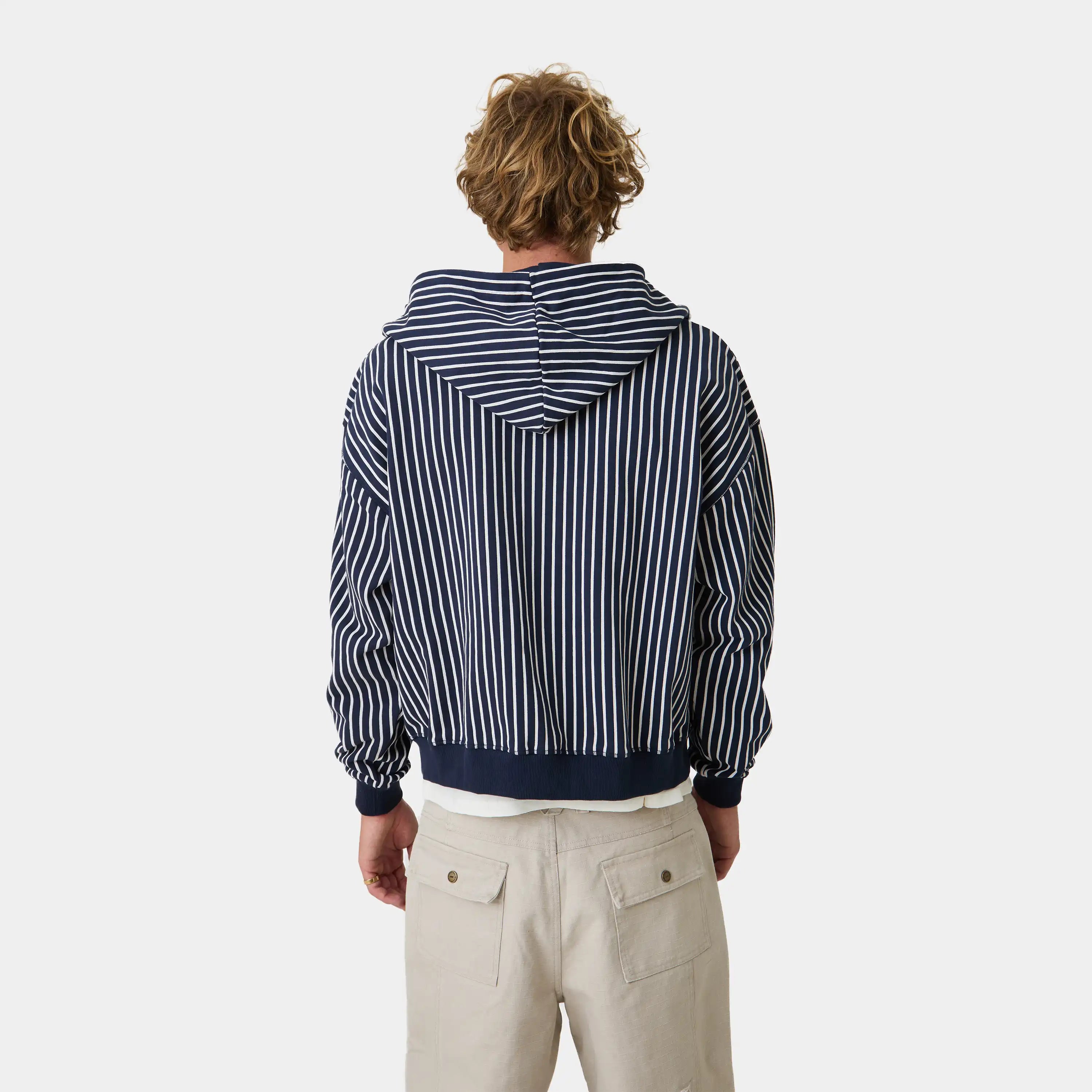 Fiber Navy Full Zip Hoodies Eme Studios