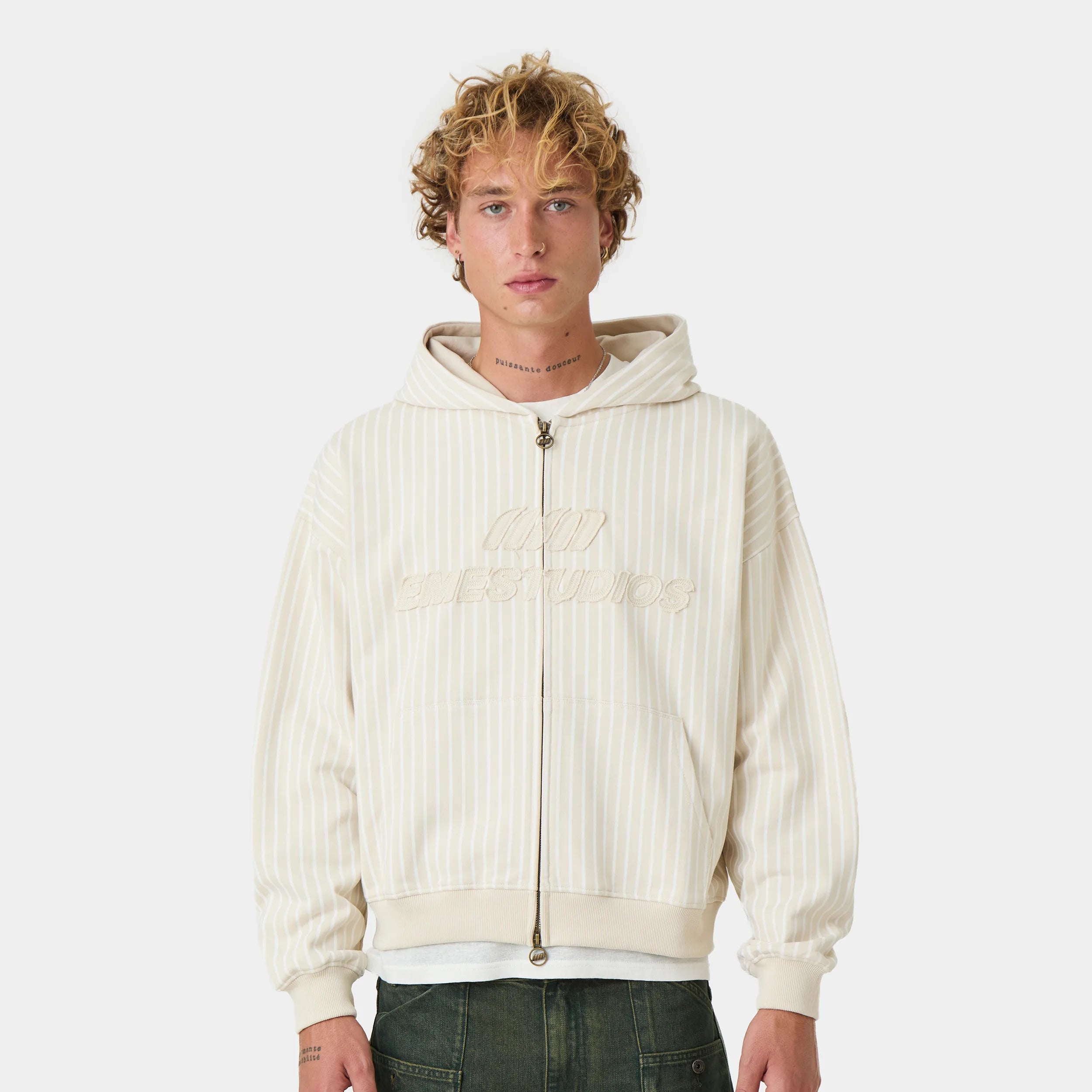 Fiber Off Sand Full Zip Hoodies Eme Studios