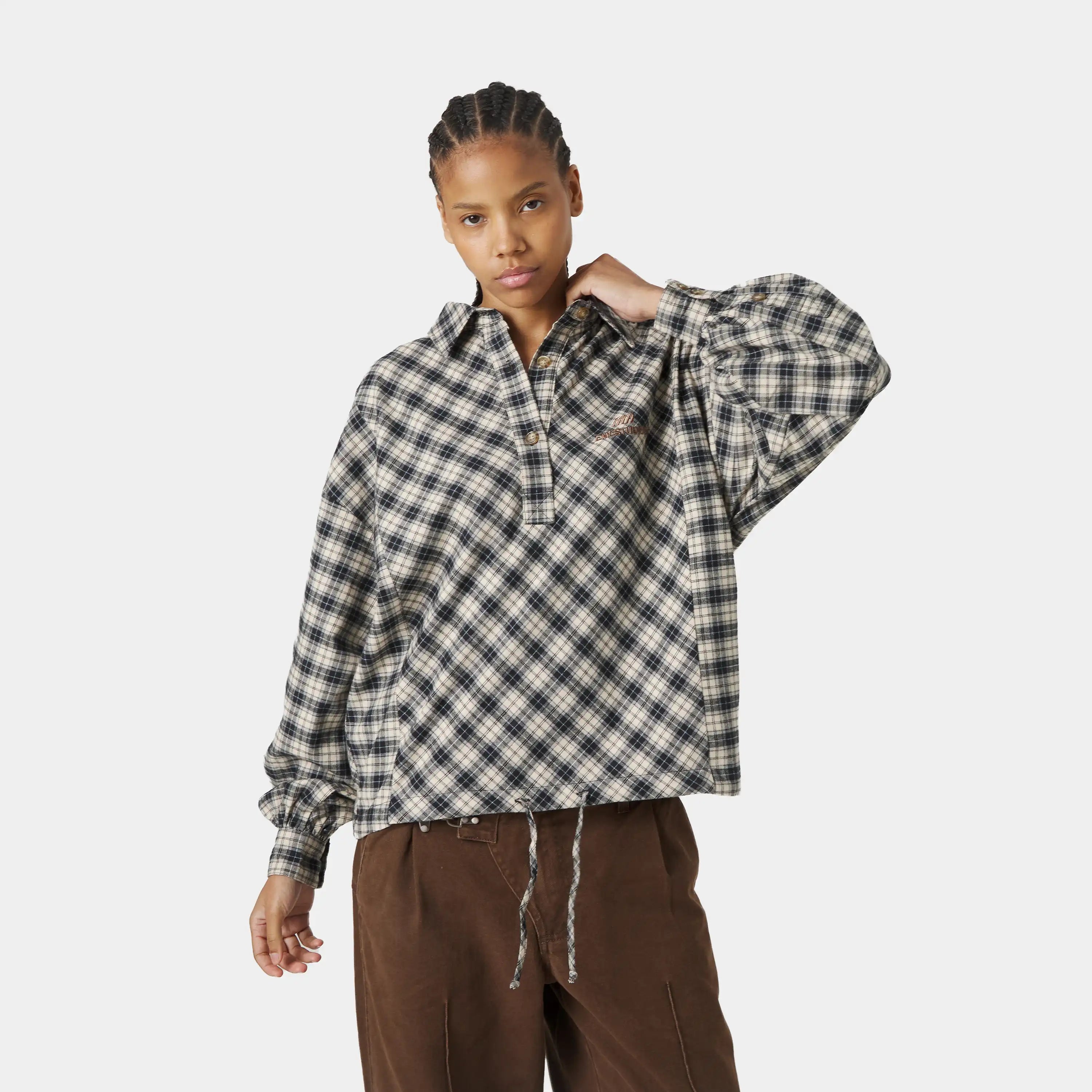 Fitz Popover Chocolate Shirt Shirts Eme Studios