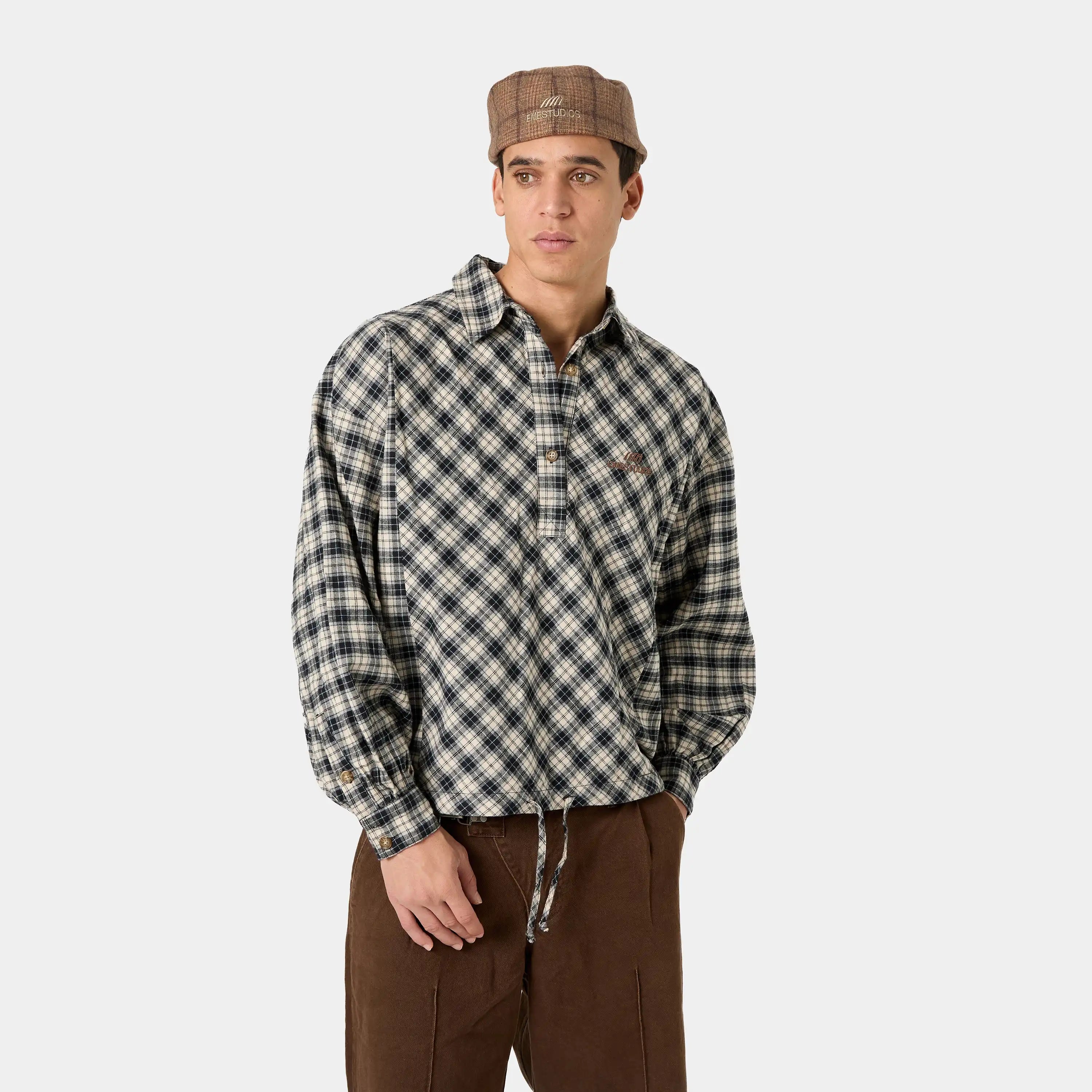 Fitz Popover Chocolate Shirt Shirts Eme Studios