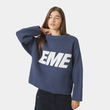 Flux Navy Knit Sweater Knitwear Eme Studios