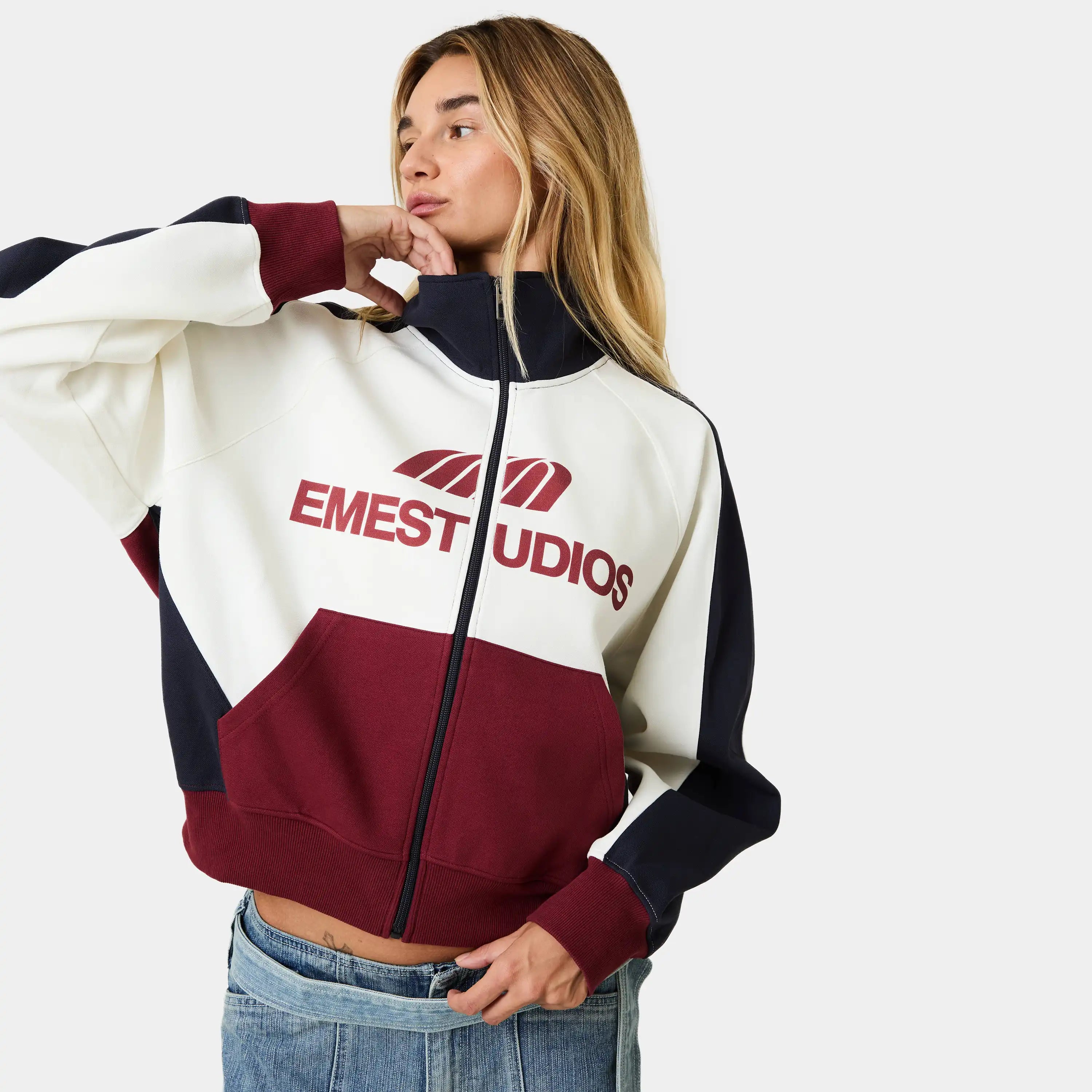 Forus Navy Track Full Zip Sweatshirts Eme Studios