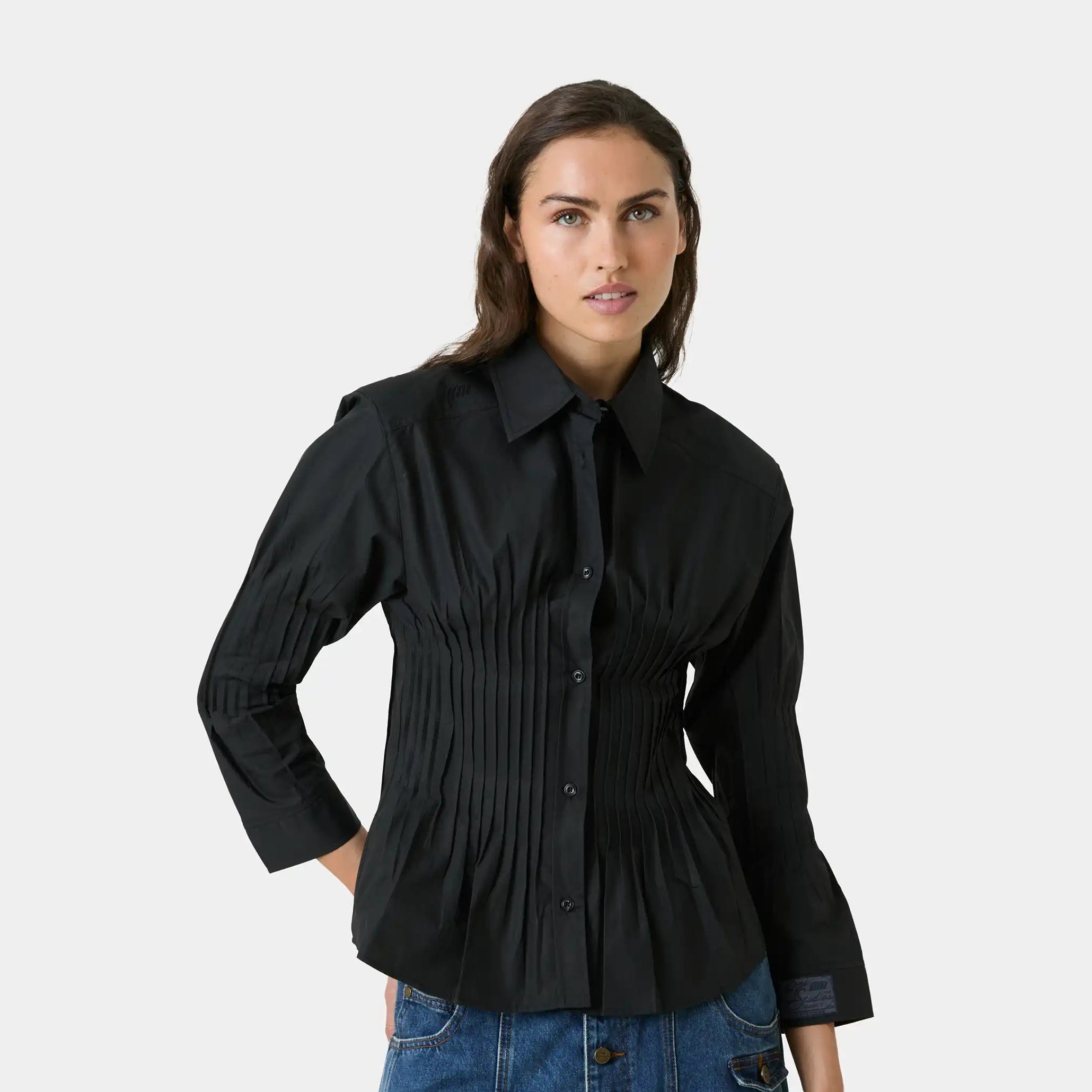 Gales Black Shirt Woman Shirts Eme Studios
