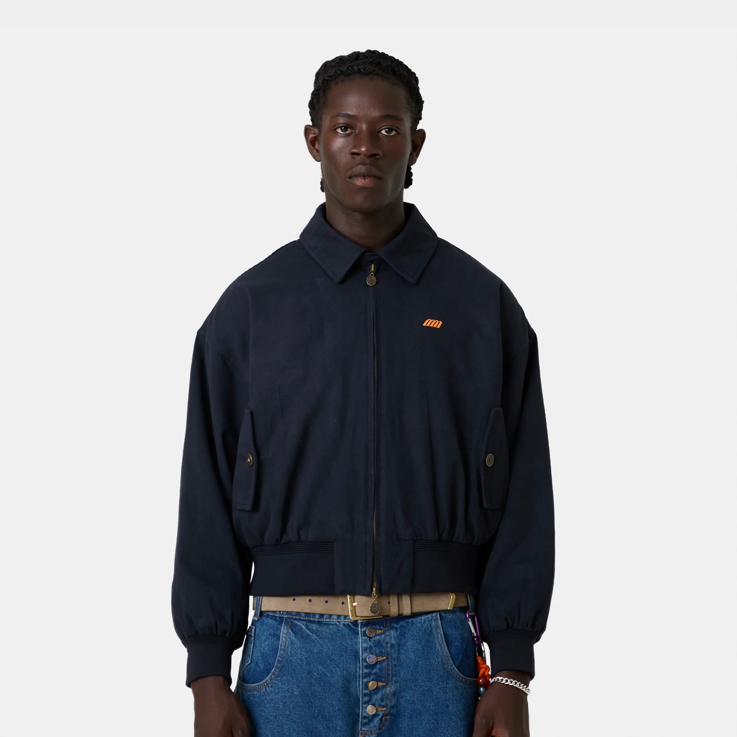 Garage Navy Bomber Jacket Outwear Eme Studios