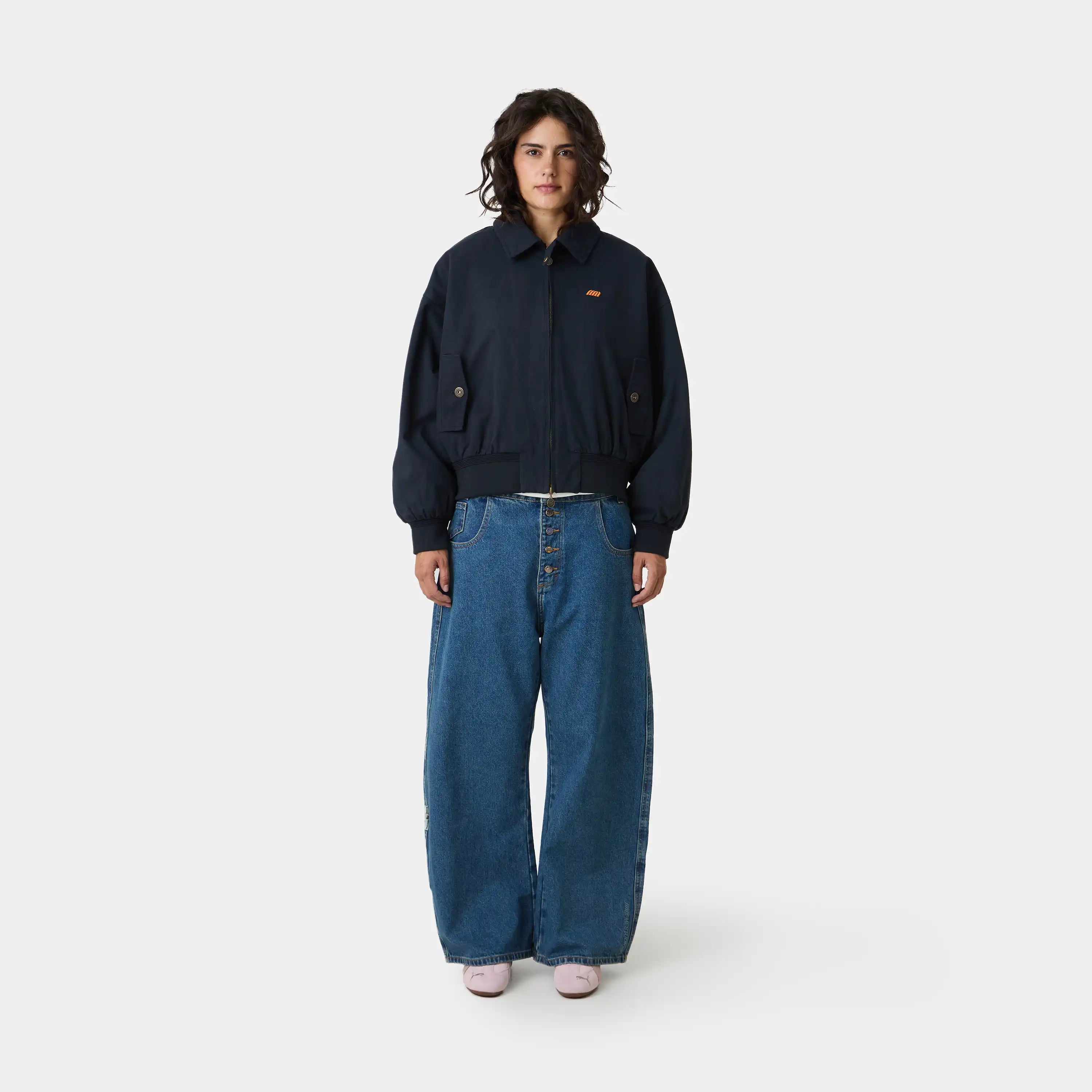 Garage Navy Bomber Jacket Outwear Eme Studios
