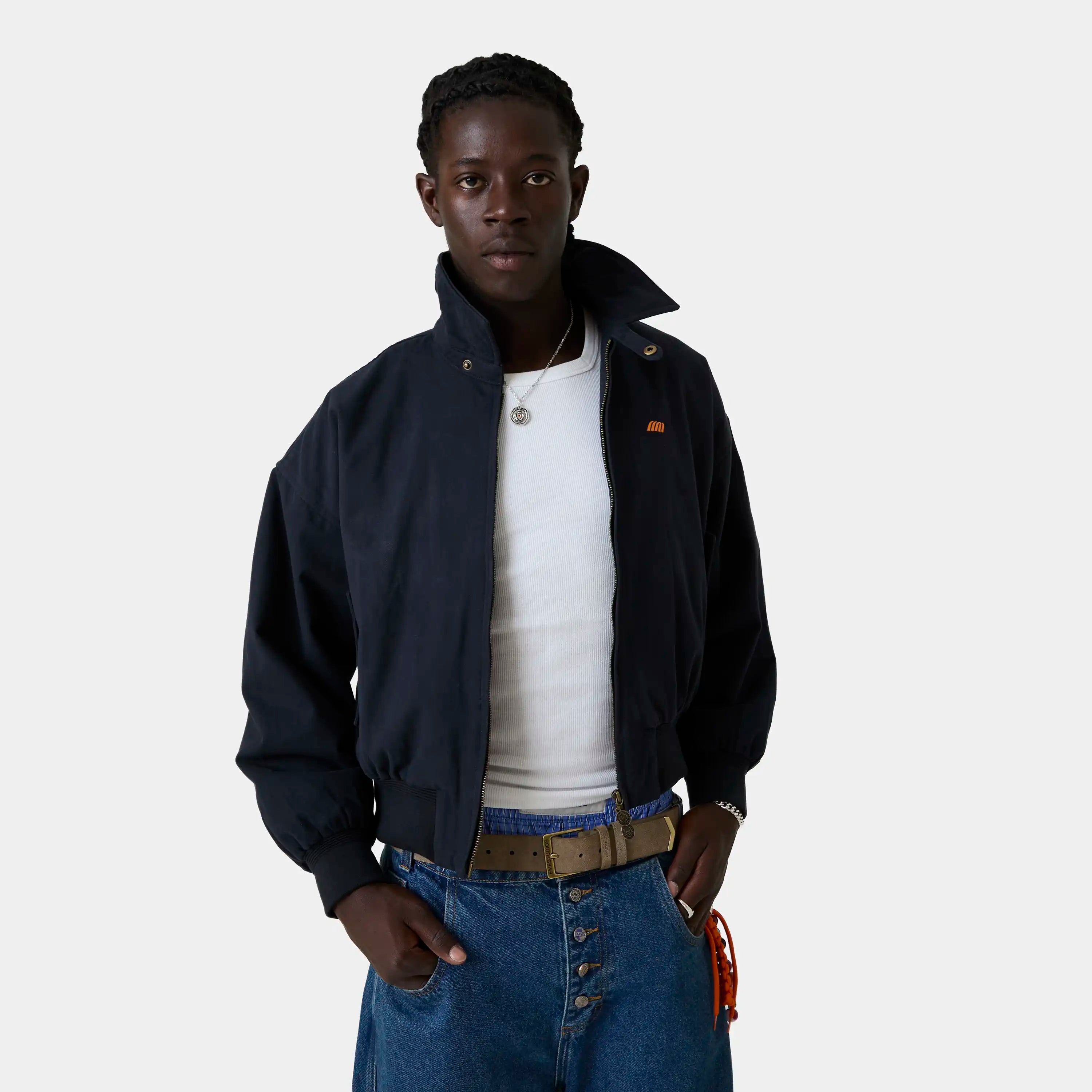 Garage Navy Bomber Jacket Outwear Eme Studios