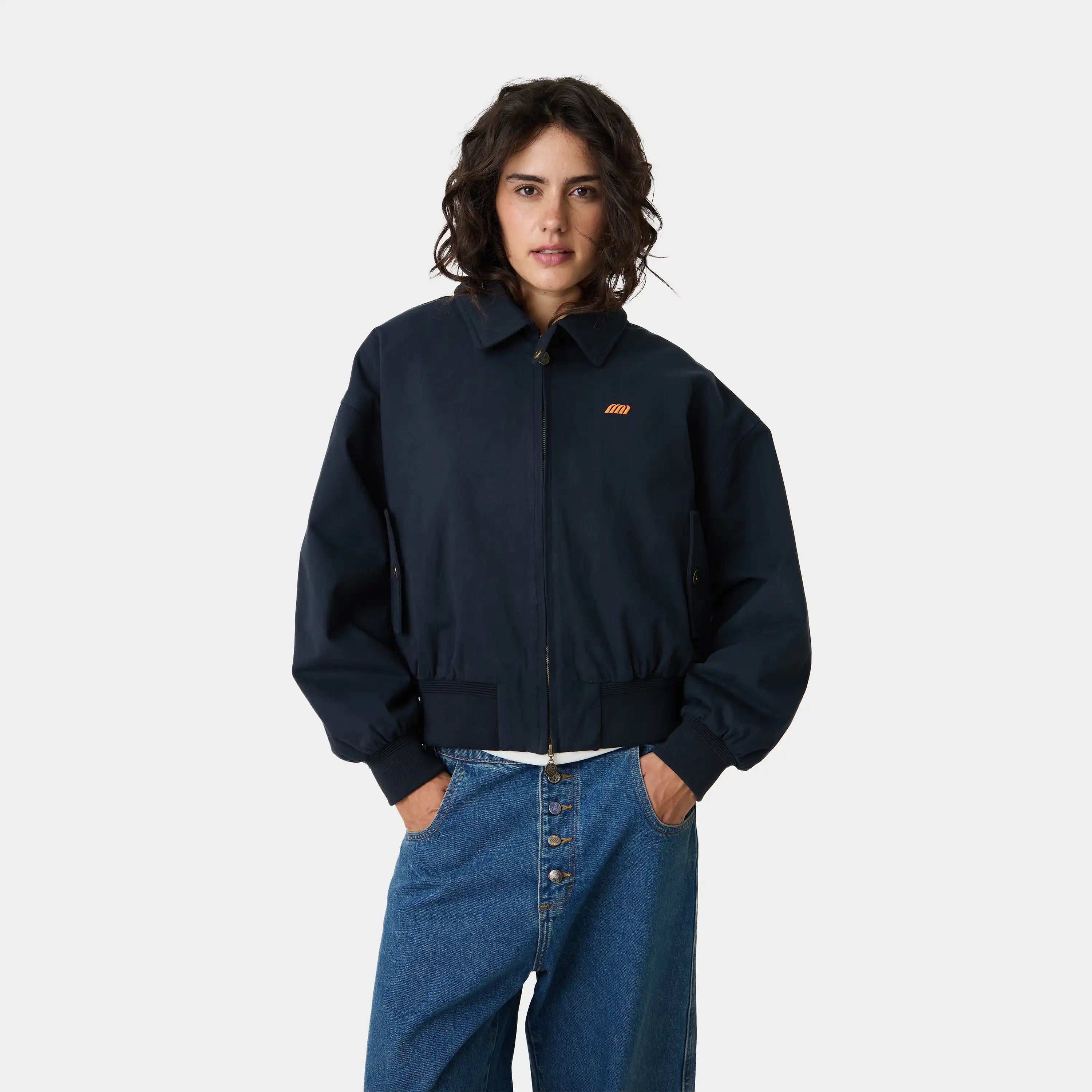Garage Navy Bomber Jacket Outwear Eme Studios