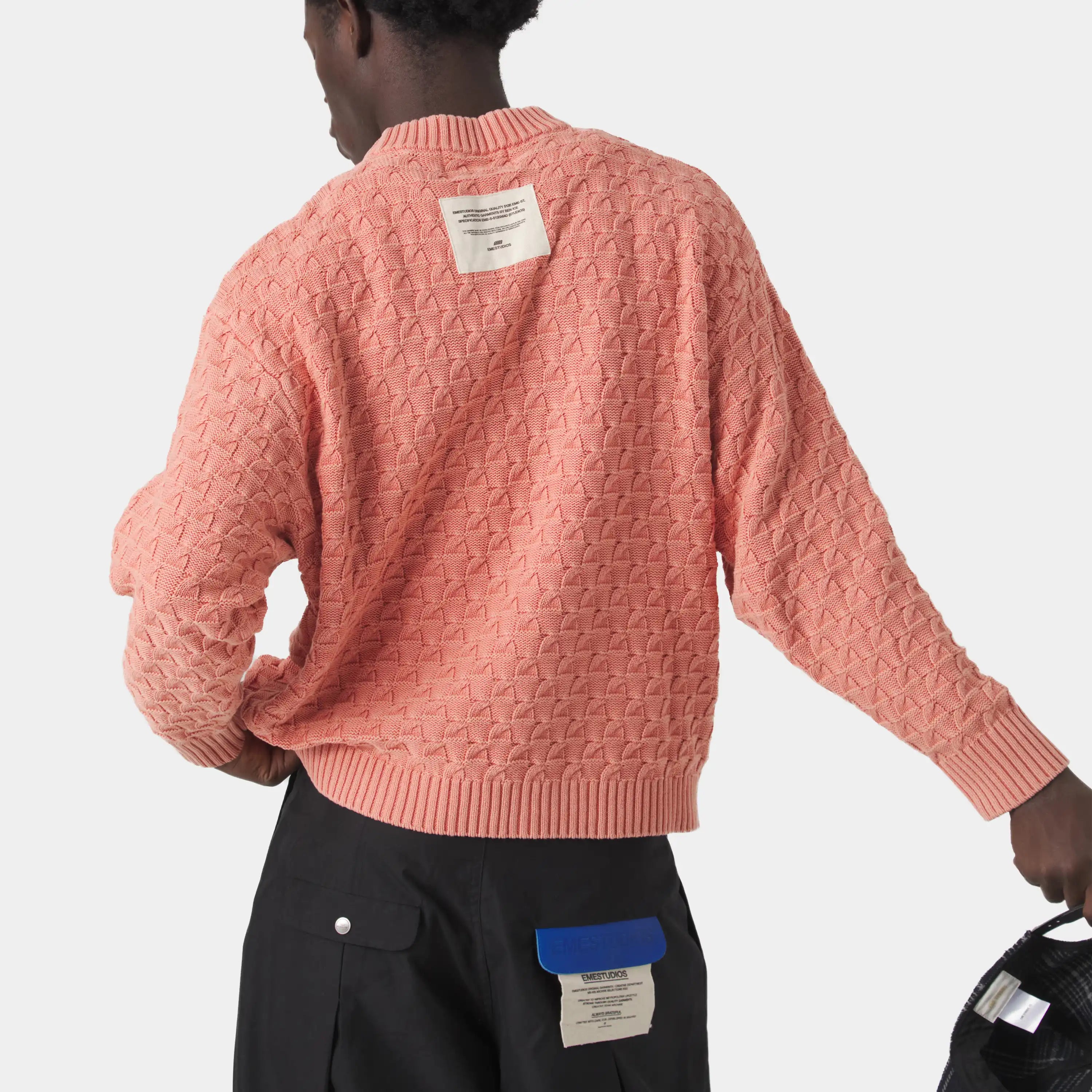 Grid Coral Cable Knit Sweater Knitwear Eme Studios