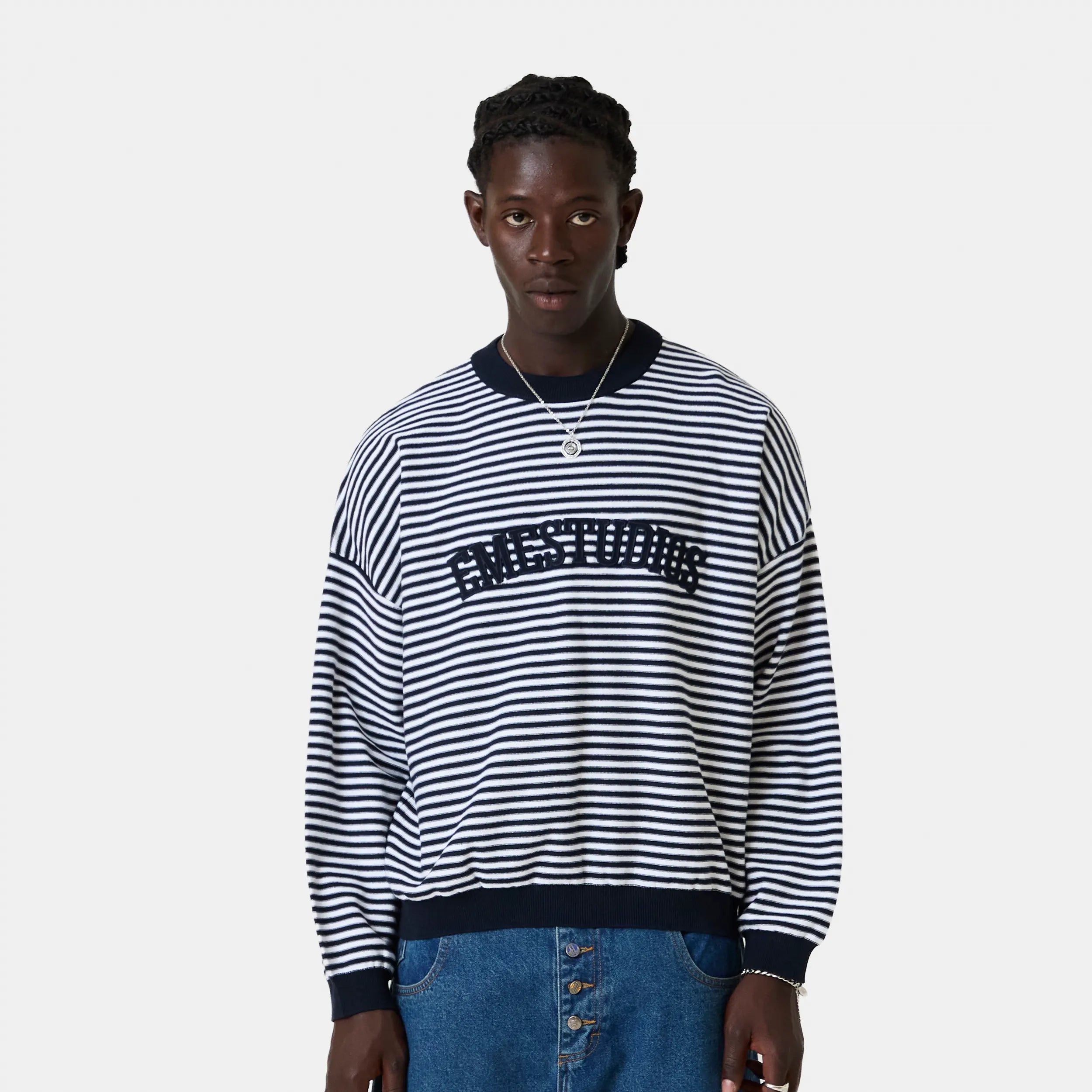 Groove Navy Knit Sweater Knitwear Eme Studios