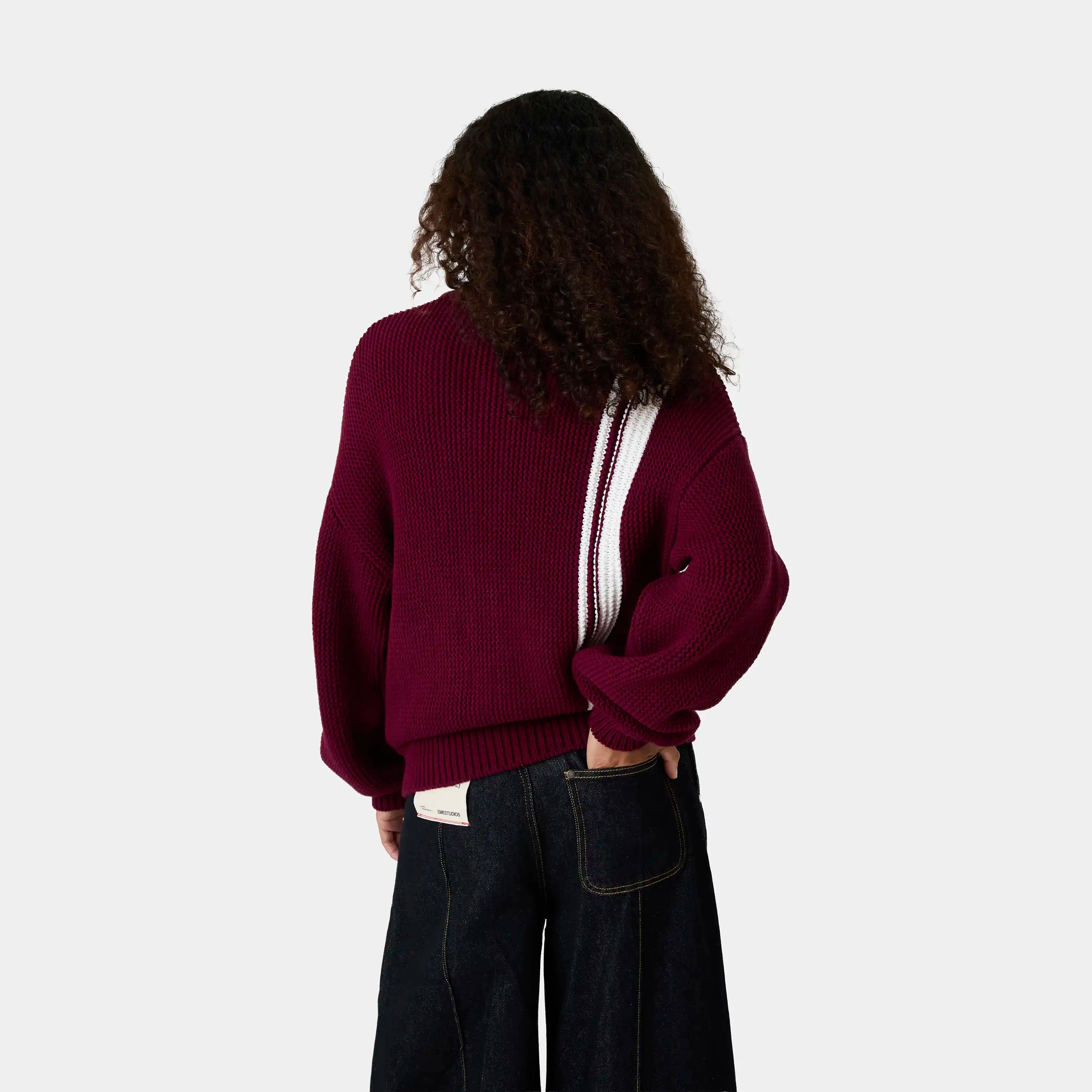 Hampton Burgundy Zipper Knit Knitwear Eme Studios