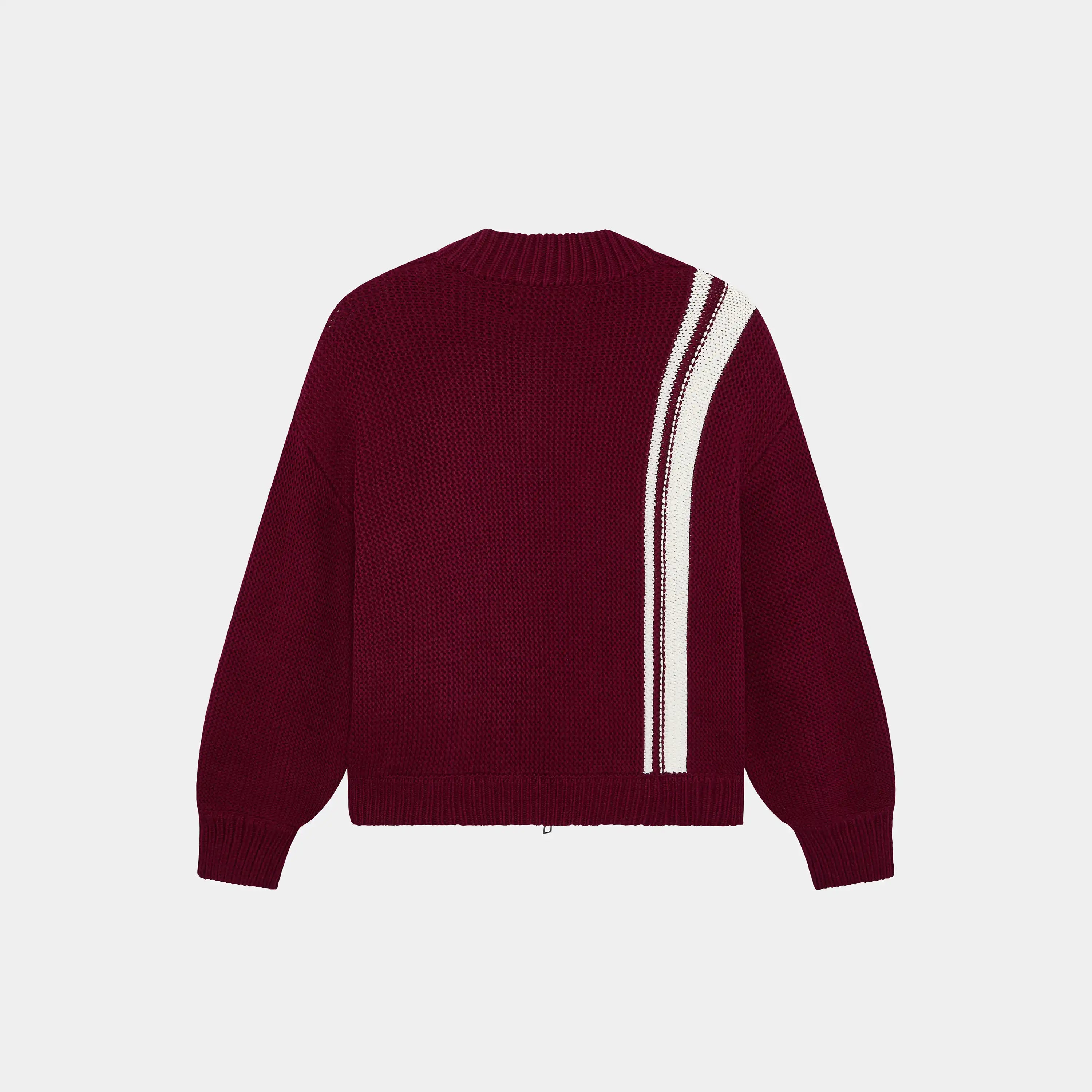 Hampton Burgundy Zipper Knit Knitwear Eme Studios