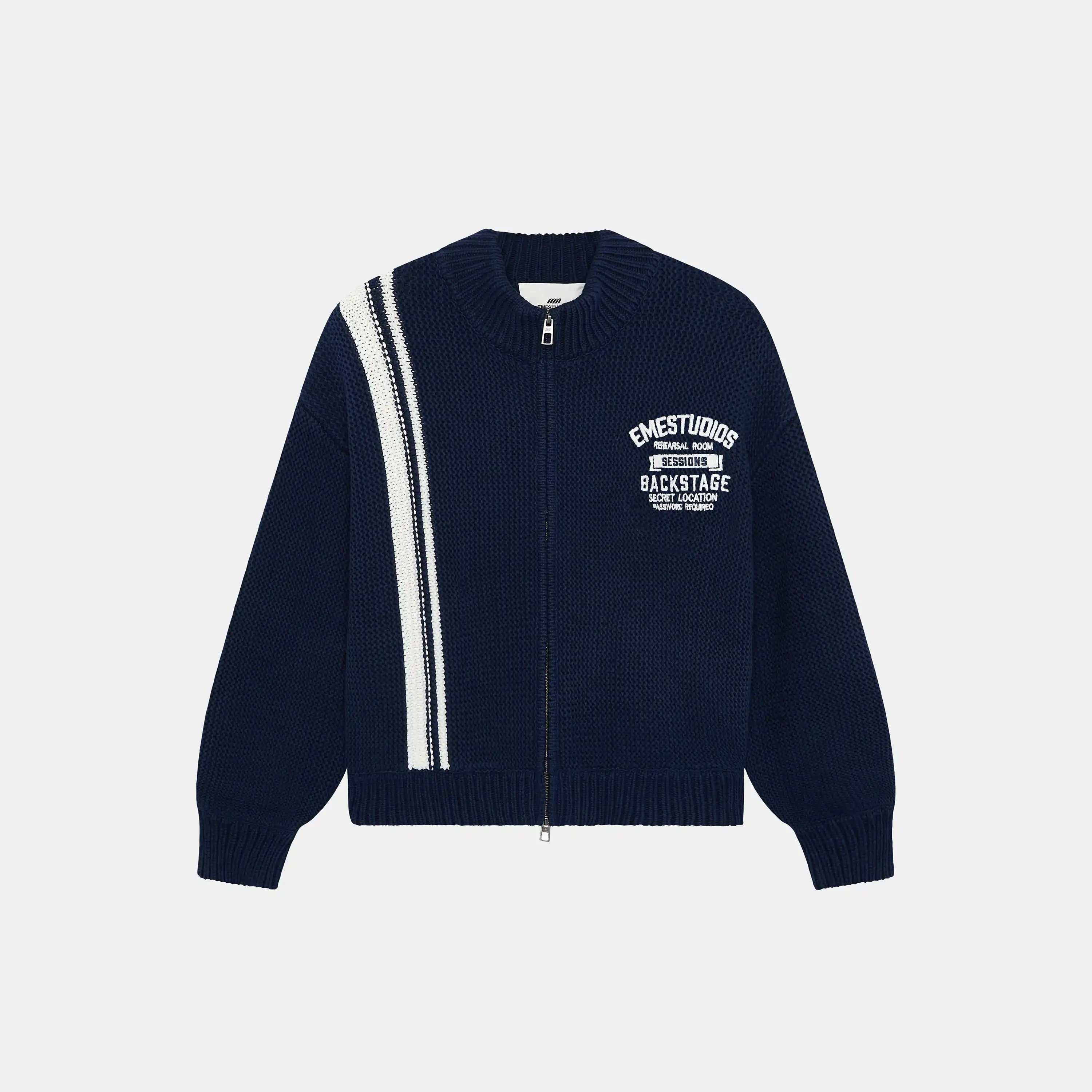 Hampton Navy Zipper Knit Knitwear Eme Studios