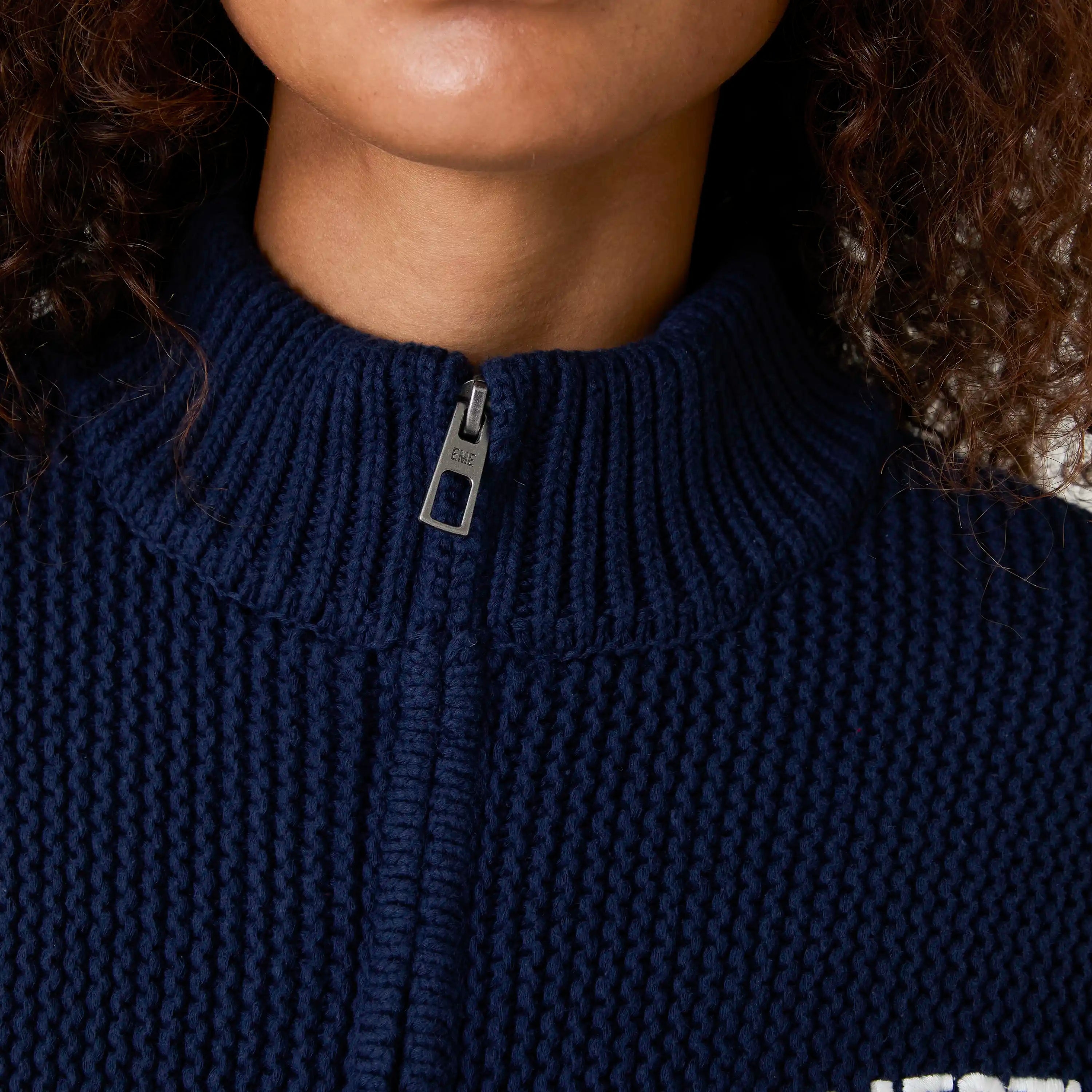 Hampton Navy Zipper Knit Knitwear Eme Studios