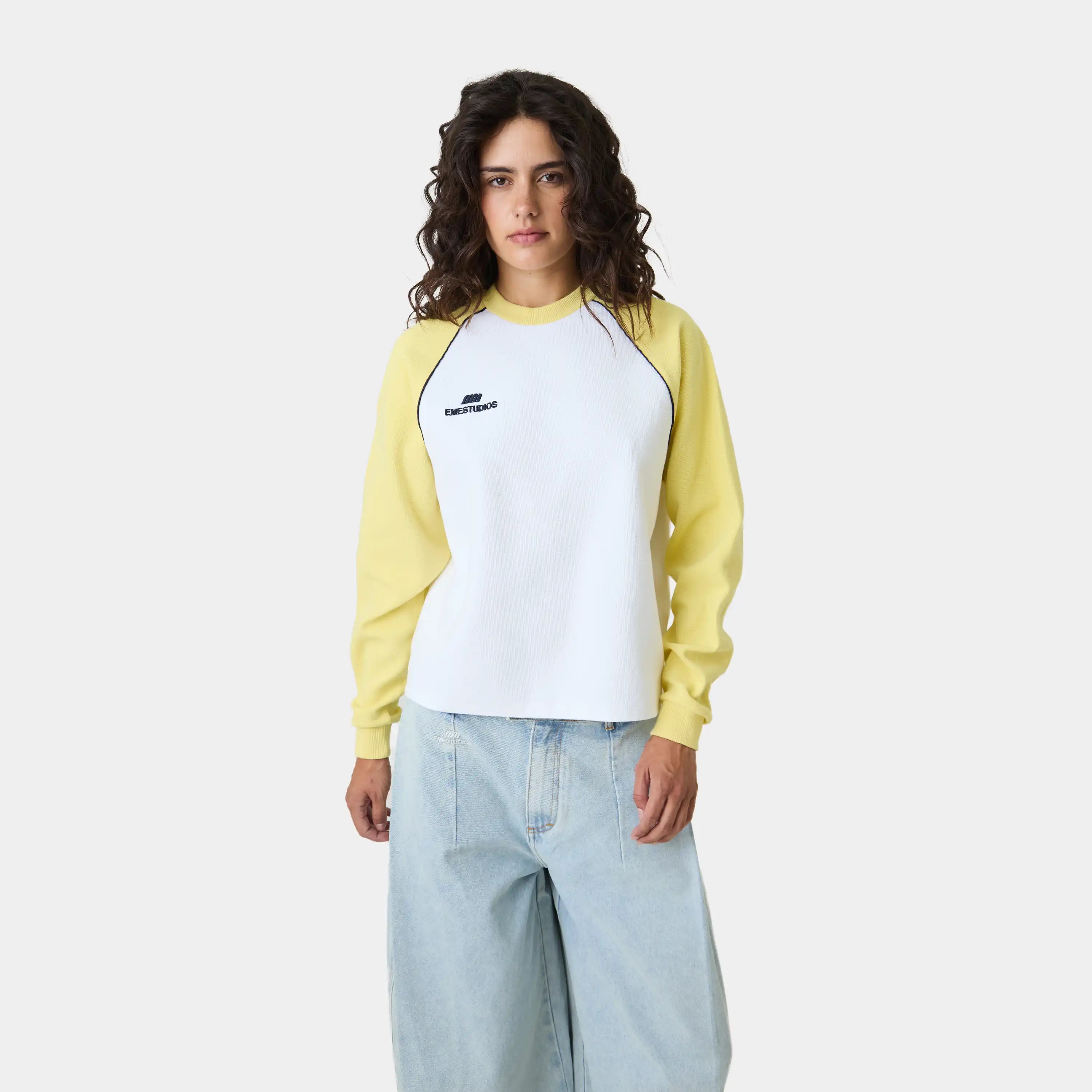 Hanbal Lemon Waffle Long Sleeve T-shirts Eme Studios