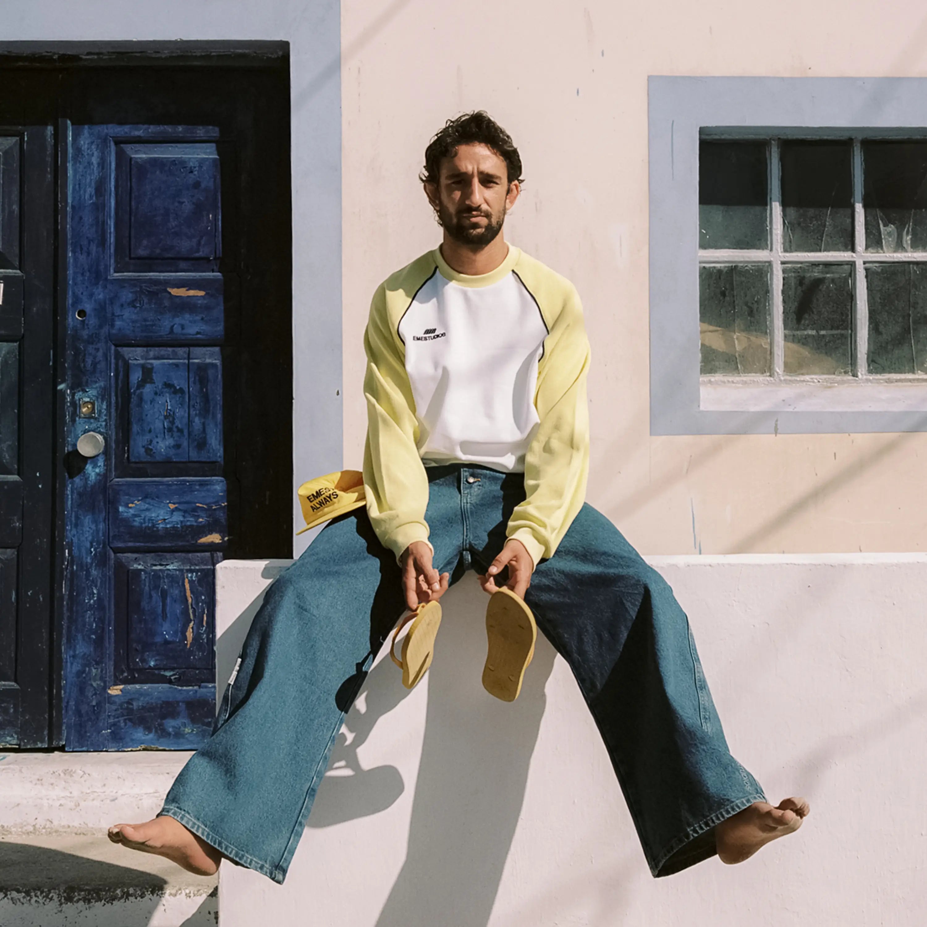 Hanbal Lemon Waffle Long Sleeve T-shirts Eme Studios