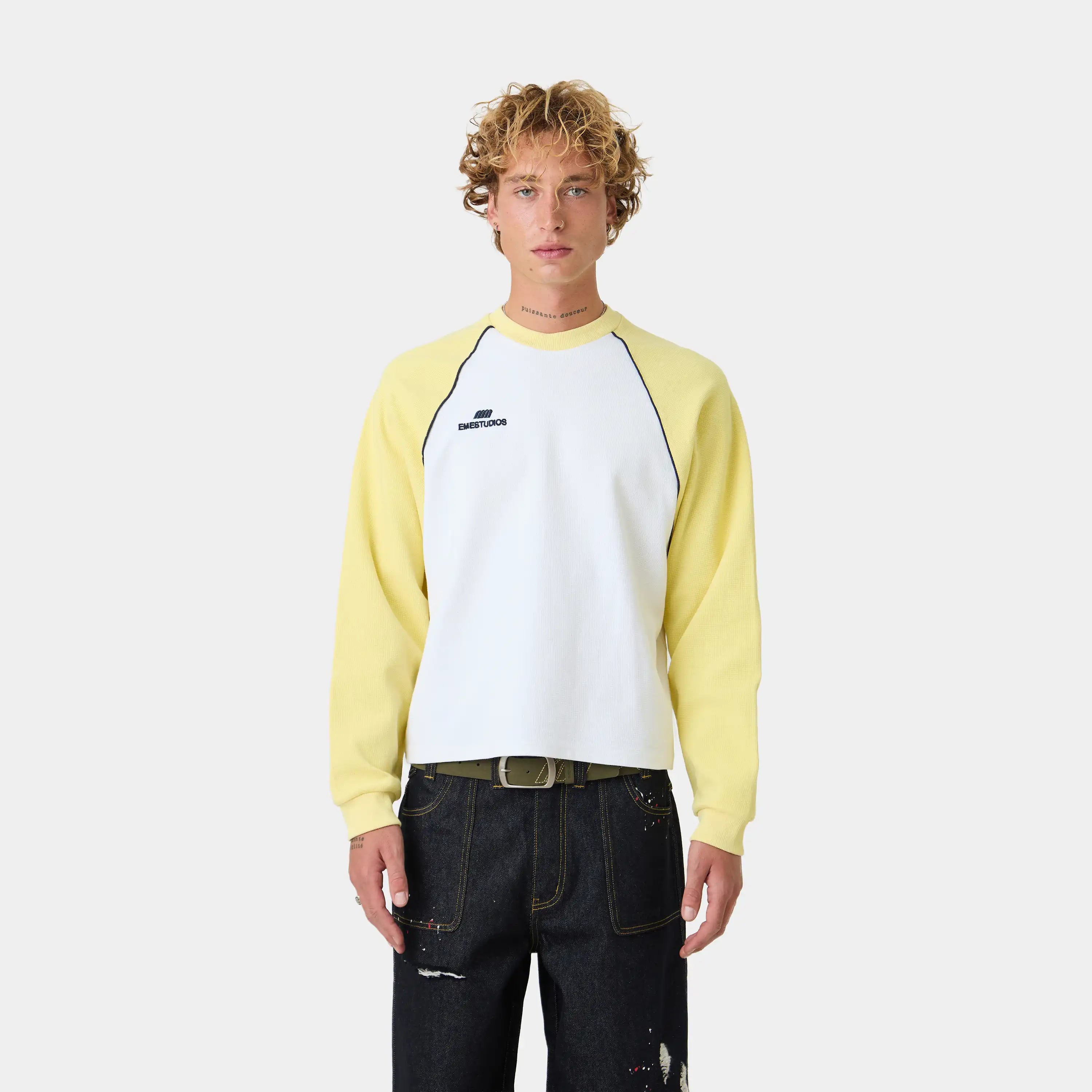 Hanbal Lemon Waffle Long Sleeve T-shirts Eme Studios