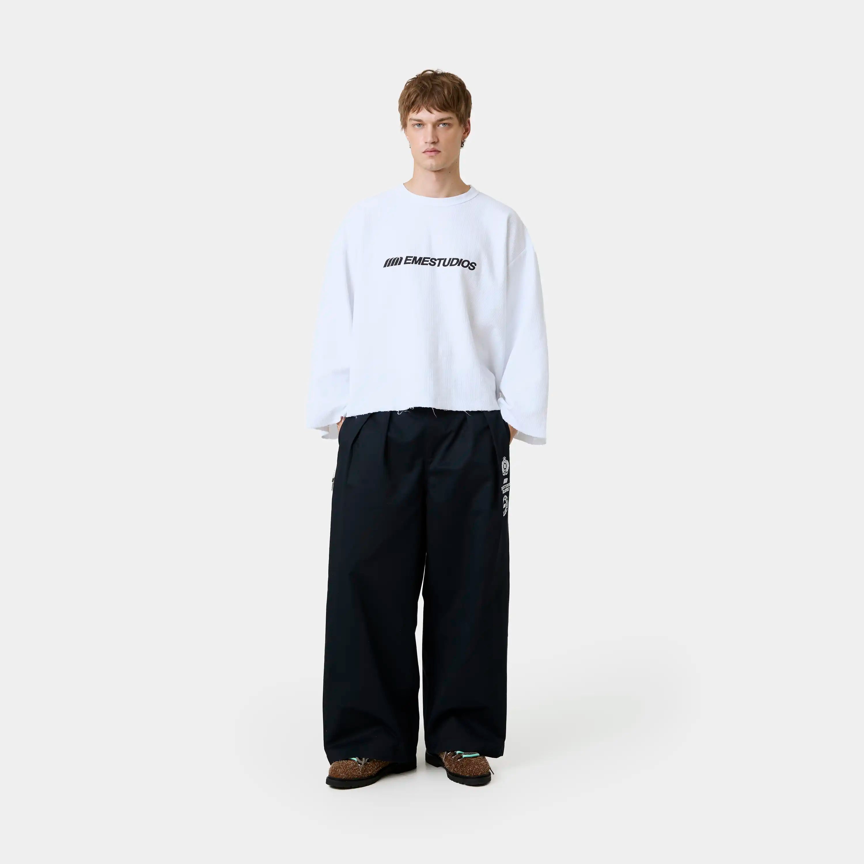 Heritage Navy Tailored Pants Pants Eme Studios