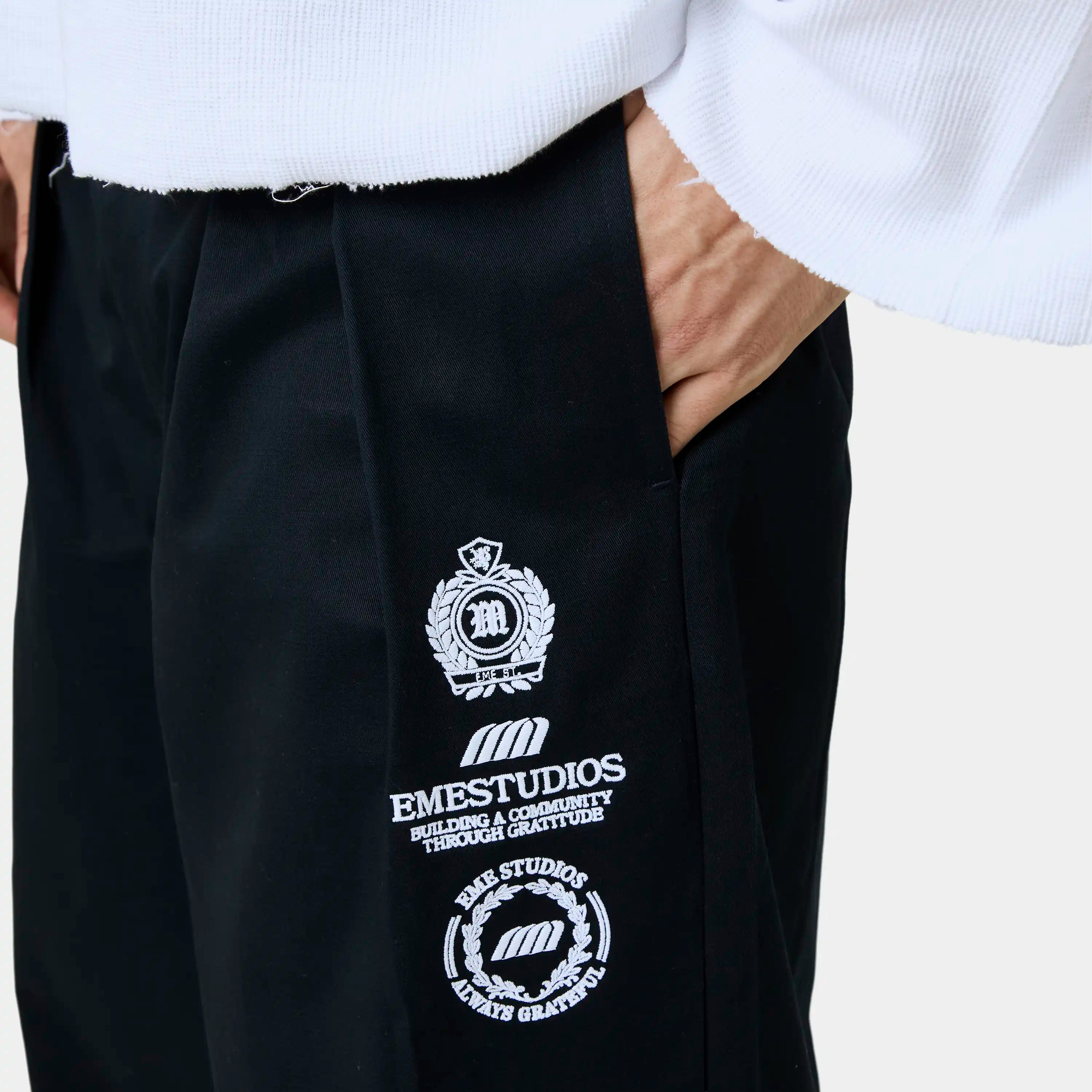 Heritage Navy Tailored Pants Pants Eme Studios