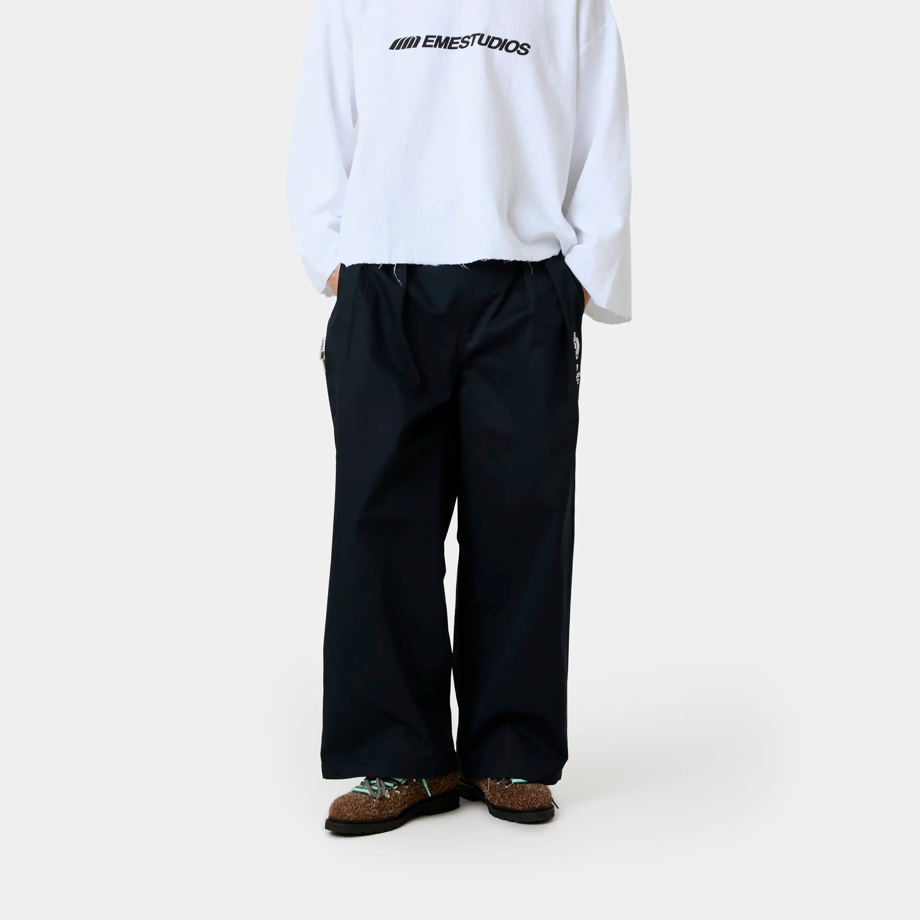 Heritage Navy Tailored Pants Pants Eme Studios
