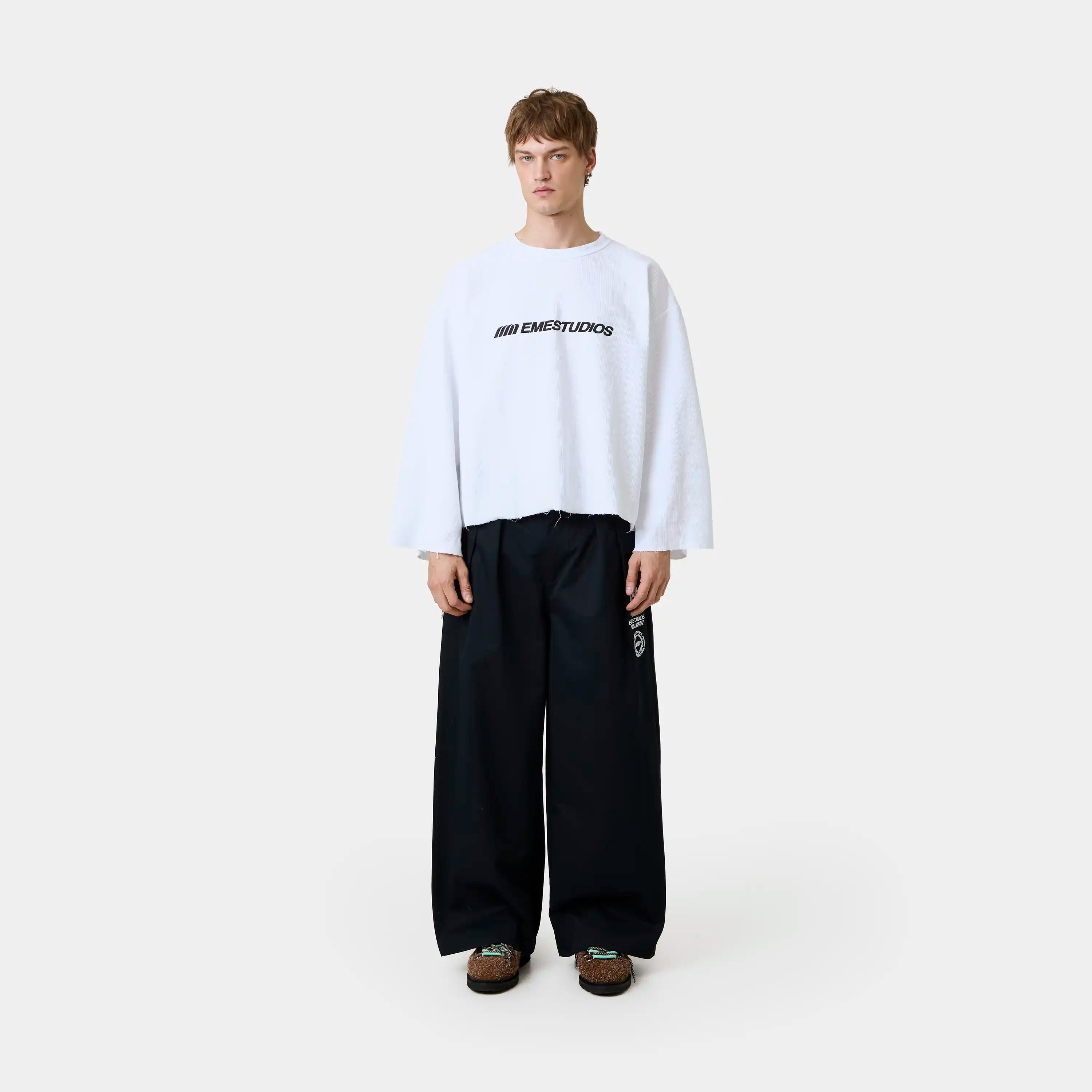 Heritage Navy Tailored Pants Pants Eme Studios