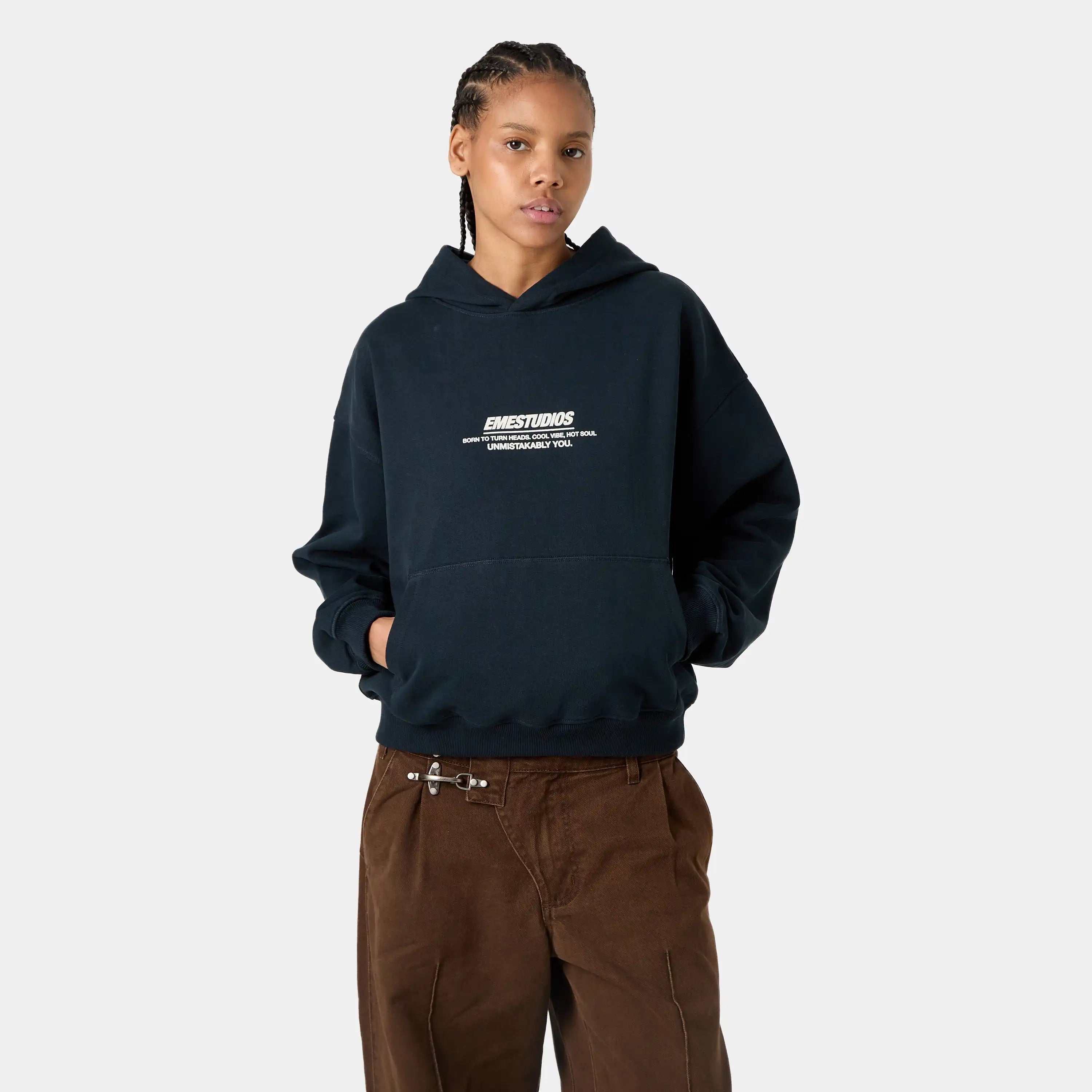 Hot Soul Navy Oversized Hoodie Hoodies Eme Studios