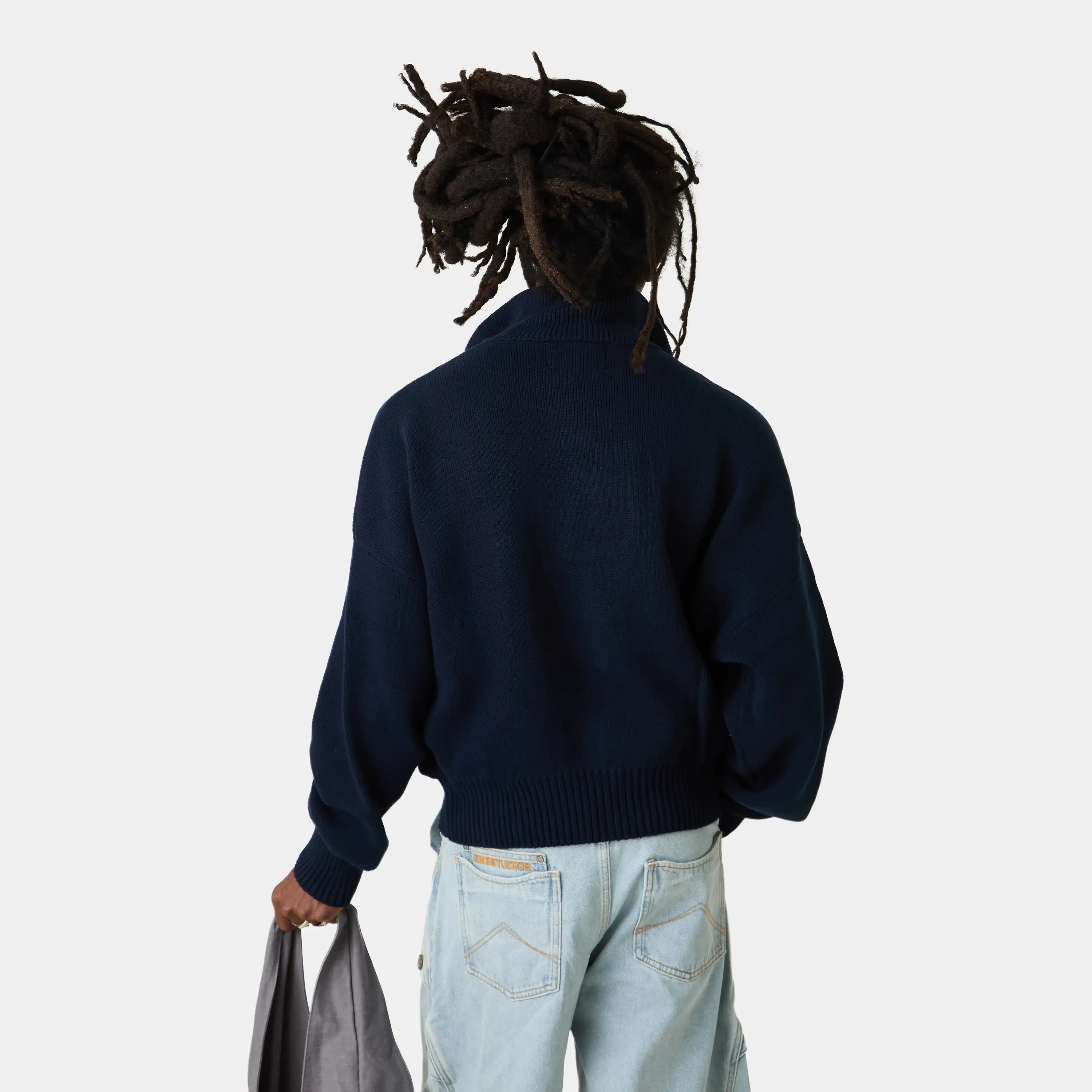 Hudson Navy Half Zip Knitwear Eme Studios