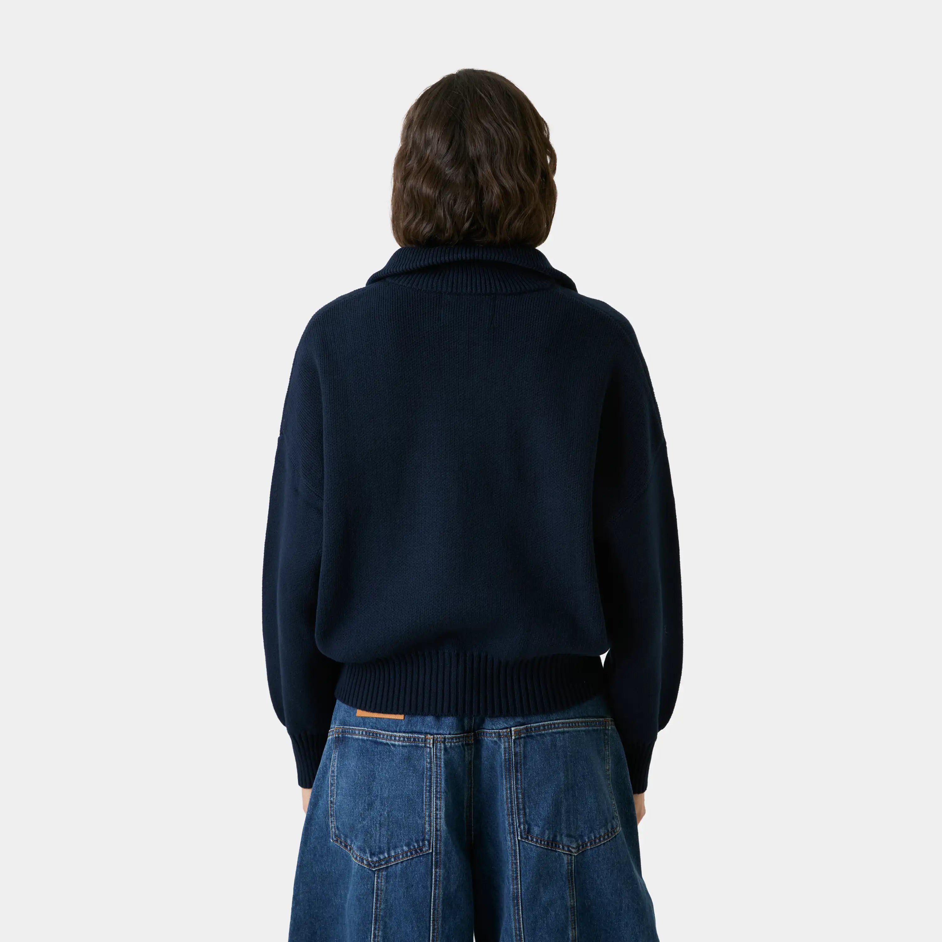 Hudson Navy Half Zip Knitwear Eme Studios