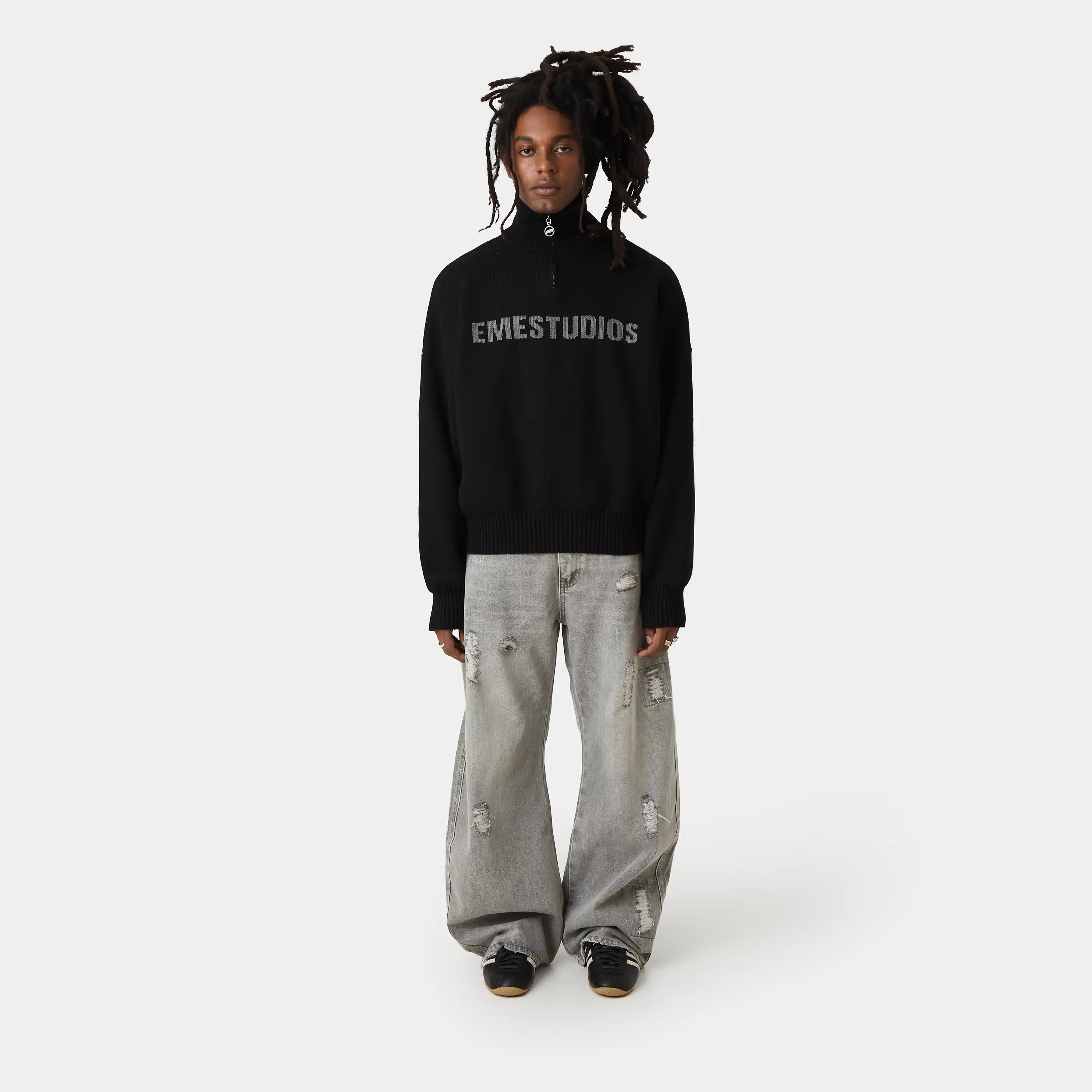 Hudson Shadow Half Zip Knitwear Eme Studios