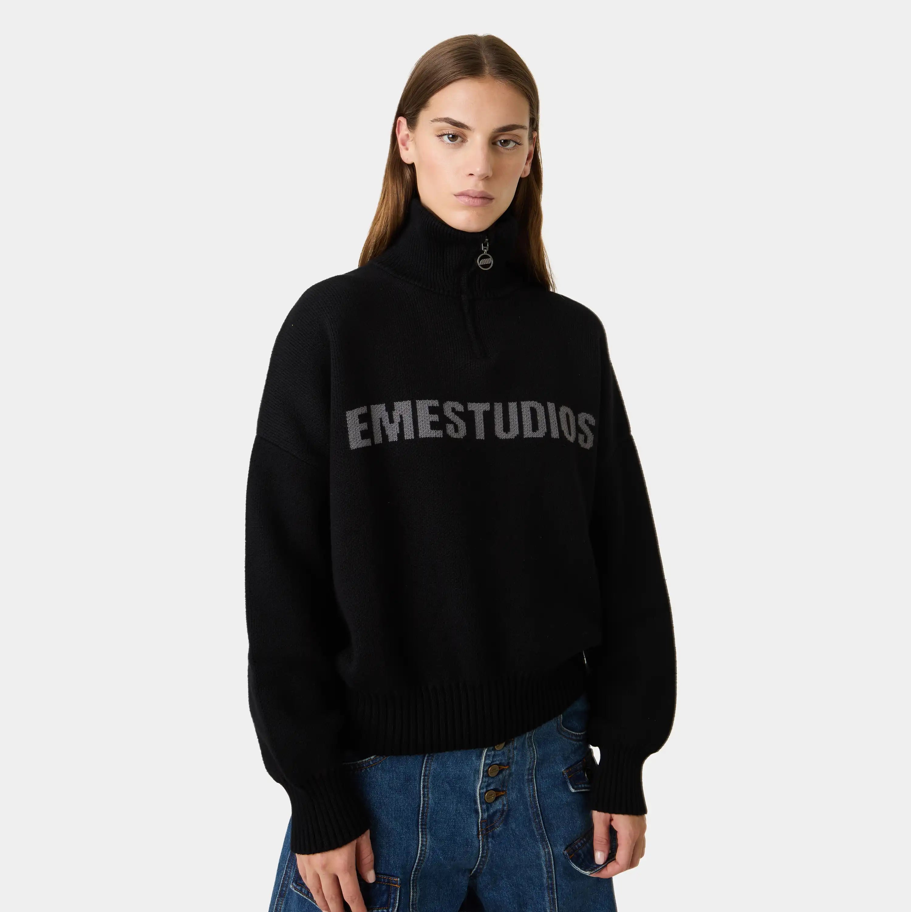 Hudson Shadow Half Zip Knitwear Eme Studios