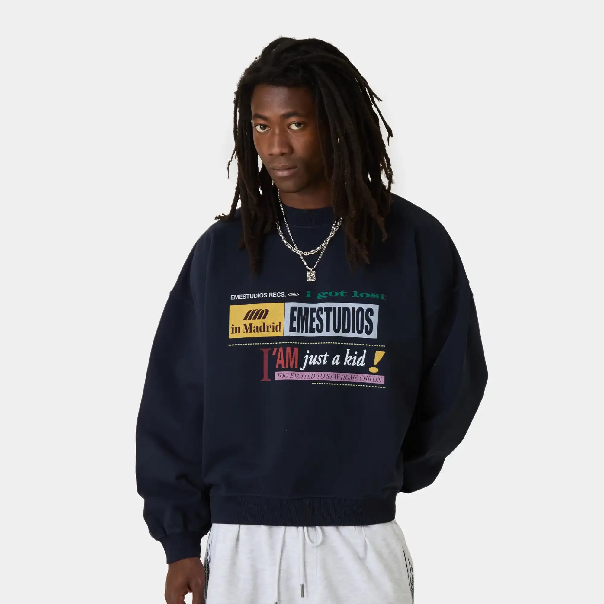 IJK Night Sky Oversized Crewneck Sweatshirts Eme Studios