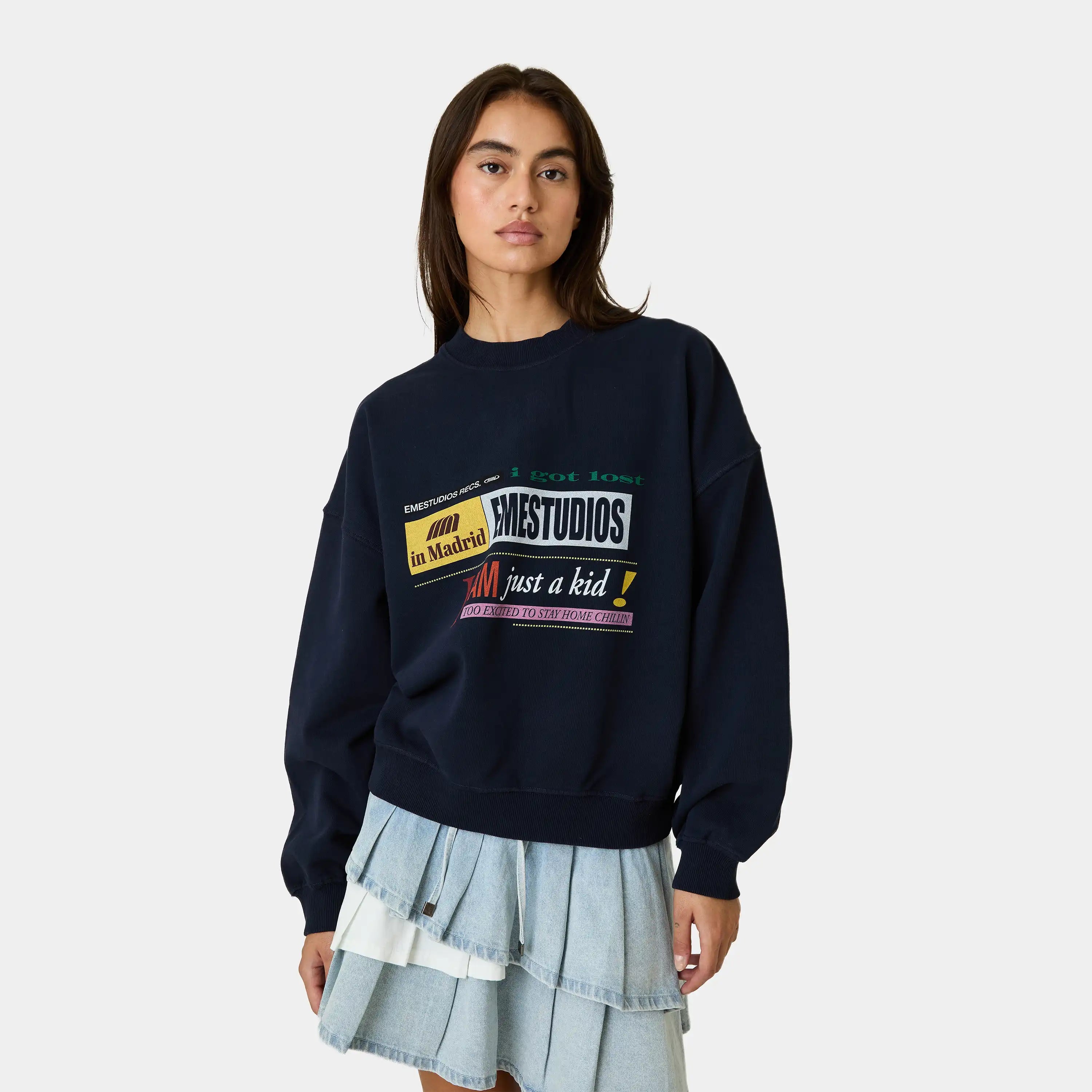 IJK Night Sky Oversized Crewneck Sweatshirts Eme Studios