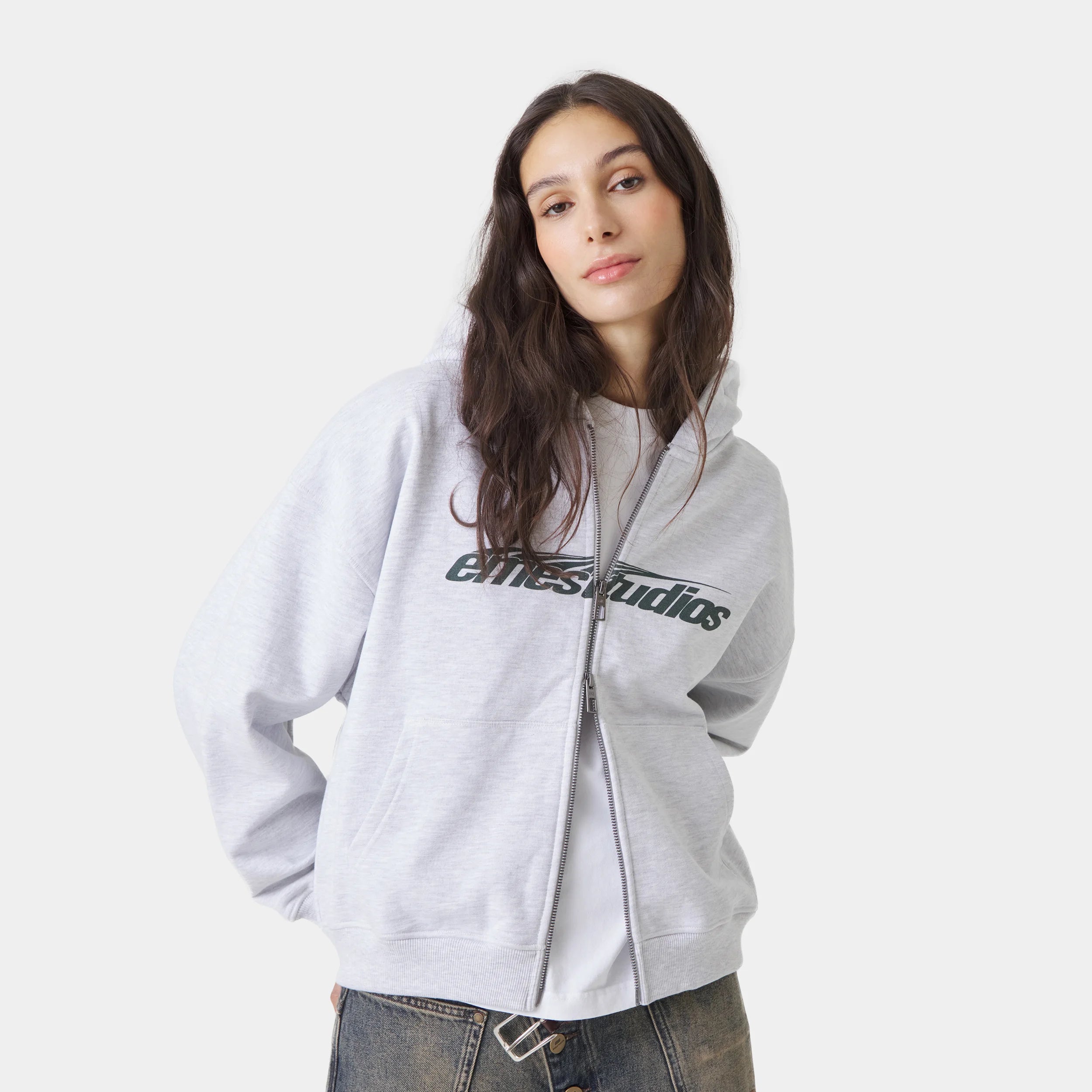 Intel Heather Grey Full Zip Hoodies Eme Studios