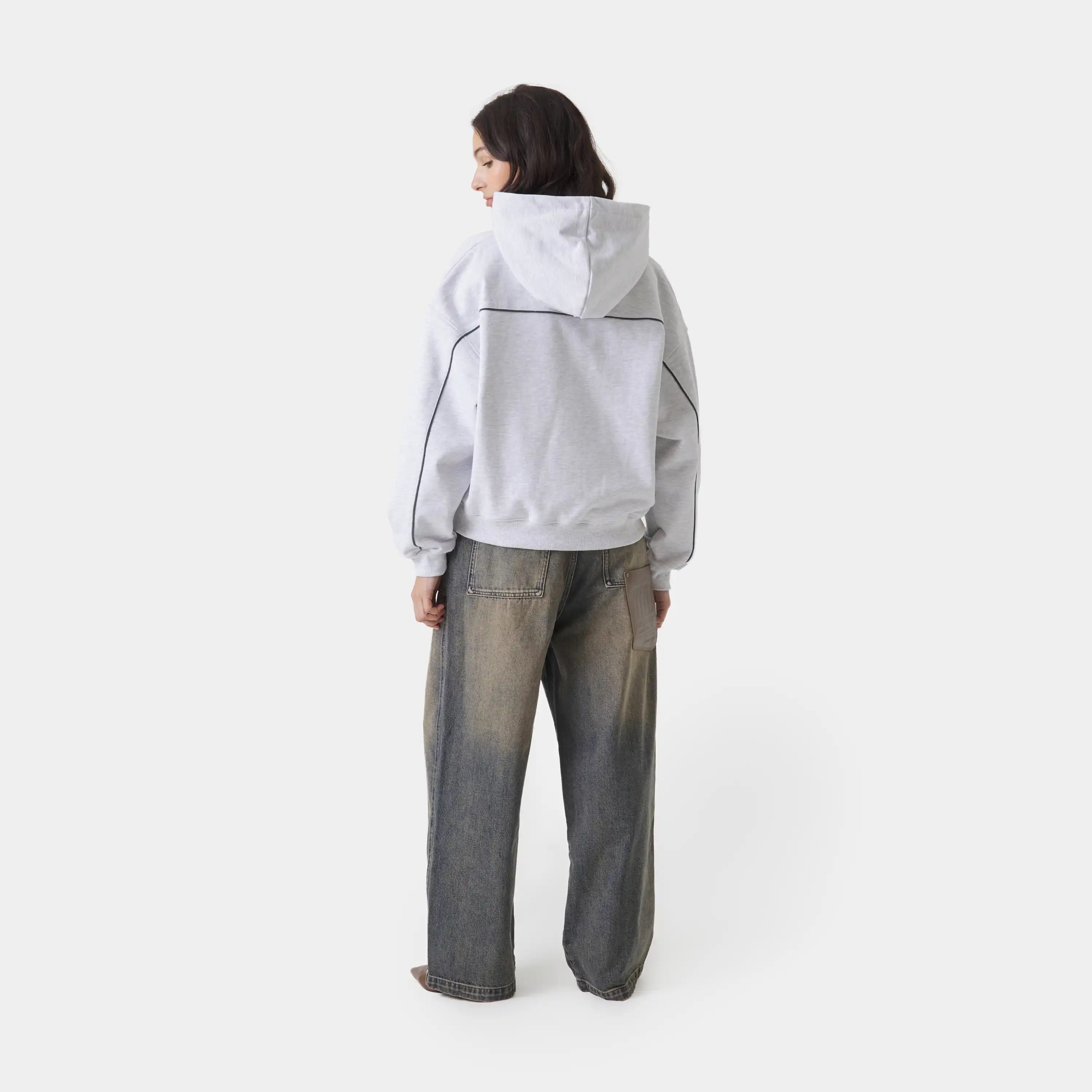 Intel Heather Grey Full Zip Hoodies Eme Studios