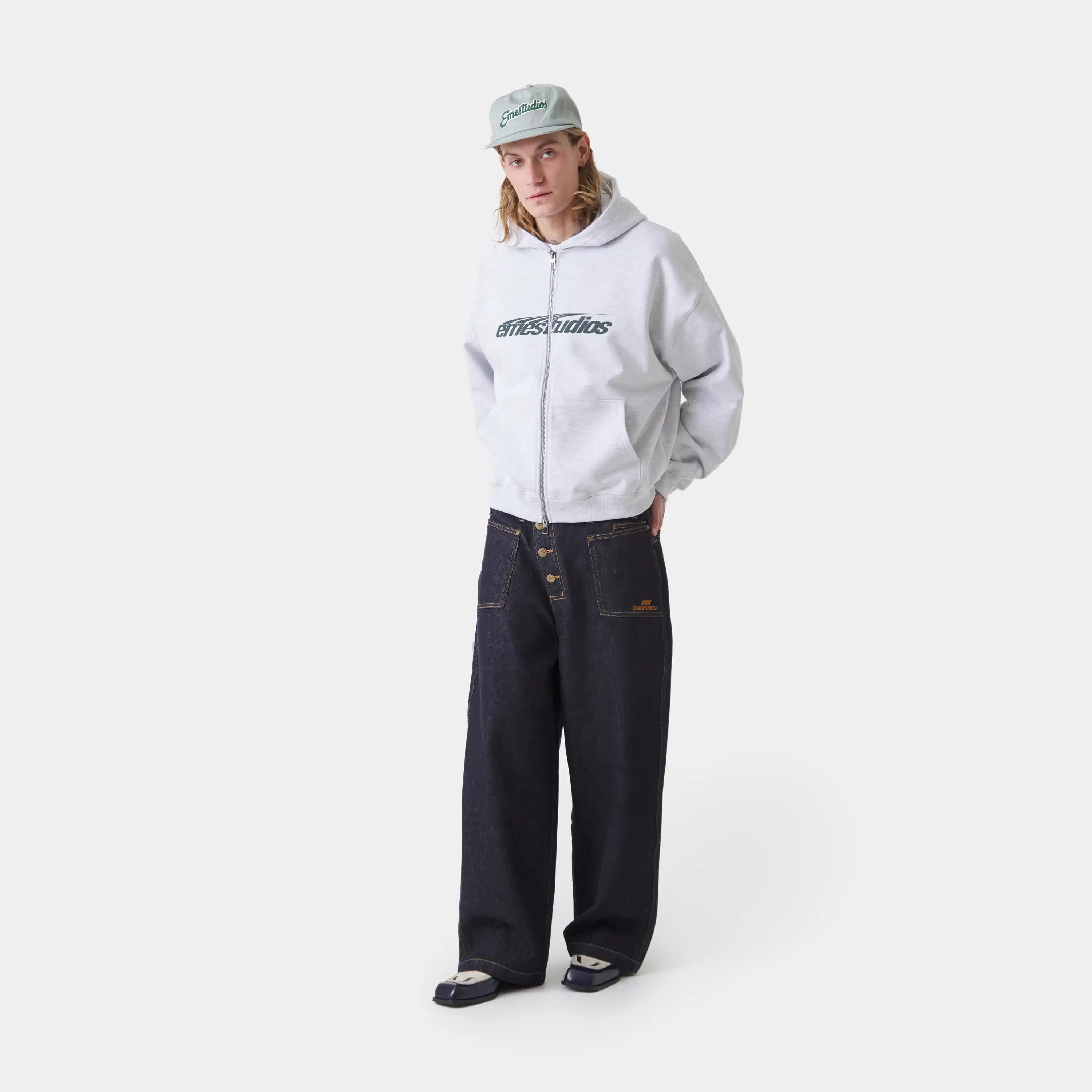 Intel Heather Grey Full Zip Hoodies Eme Studios