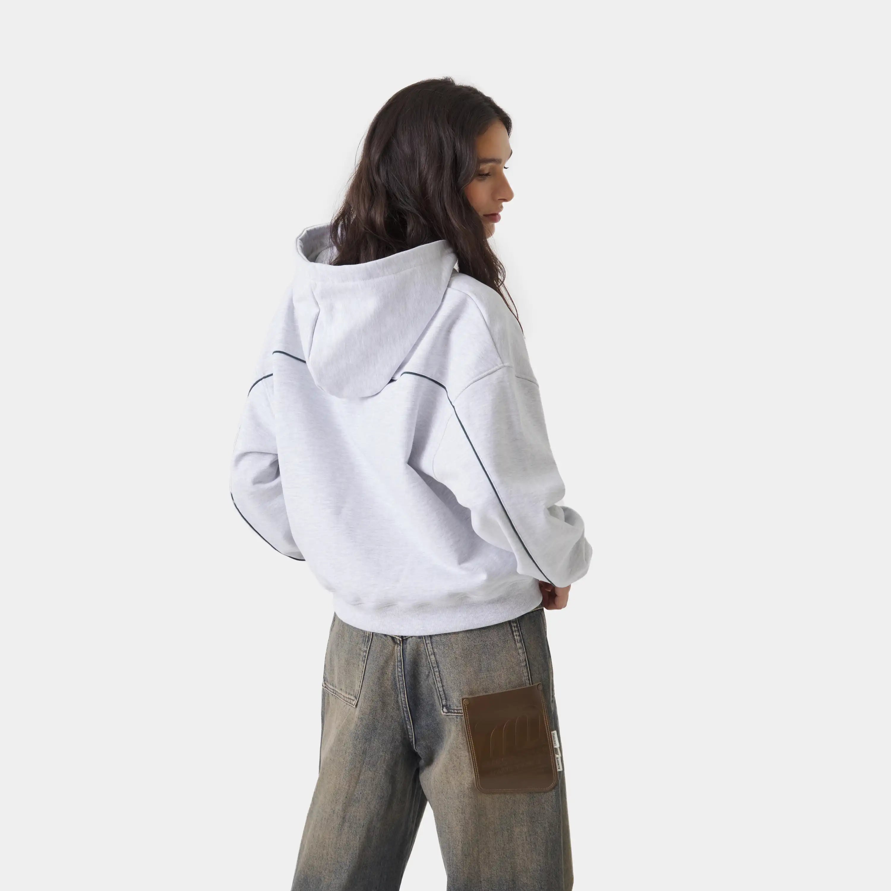 Intel Heather Grey Full Zip Hoodies Eme Studios