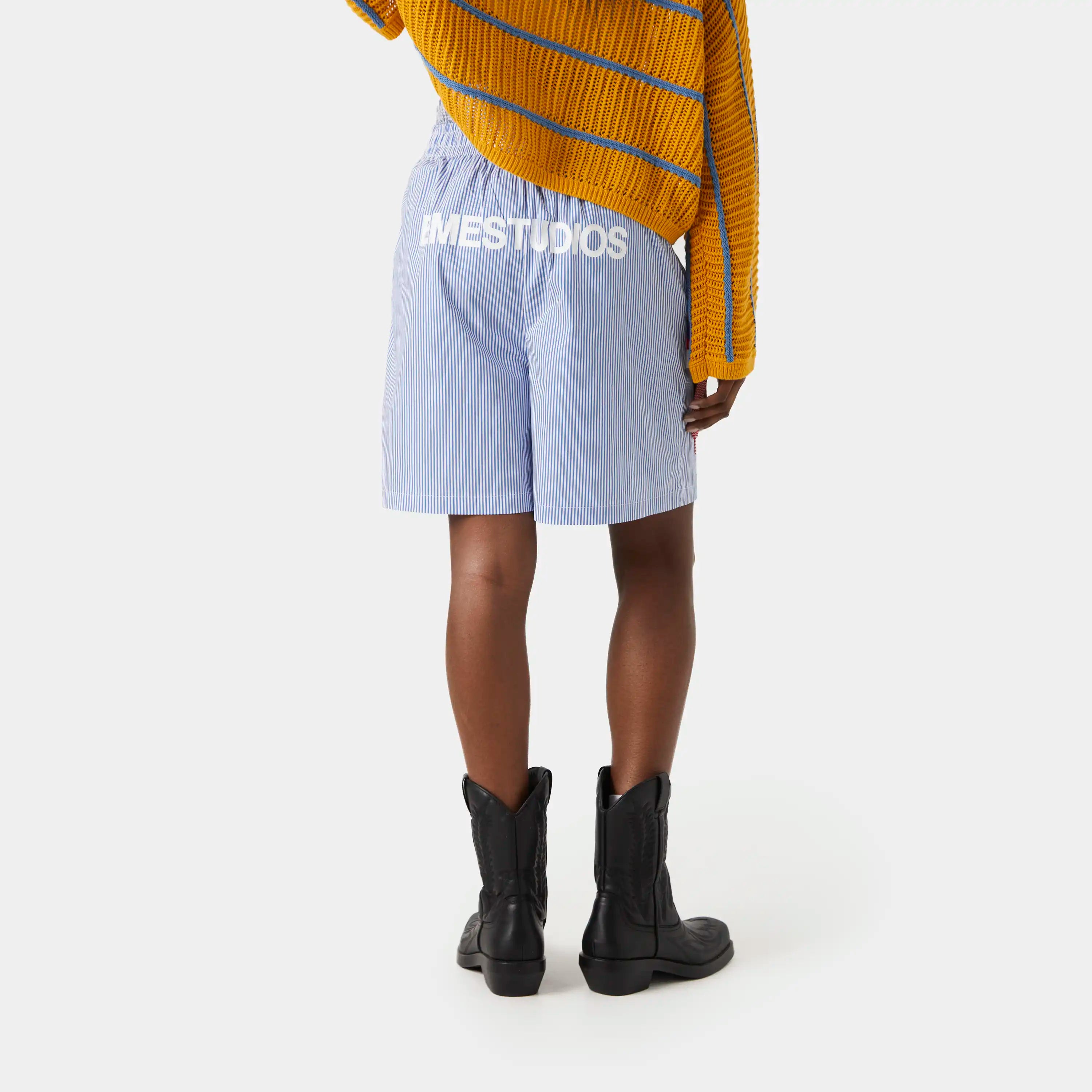 Jammies LS Blue Striped Shorts eme
